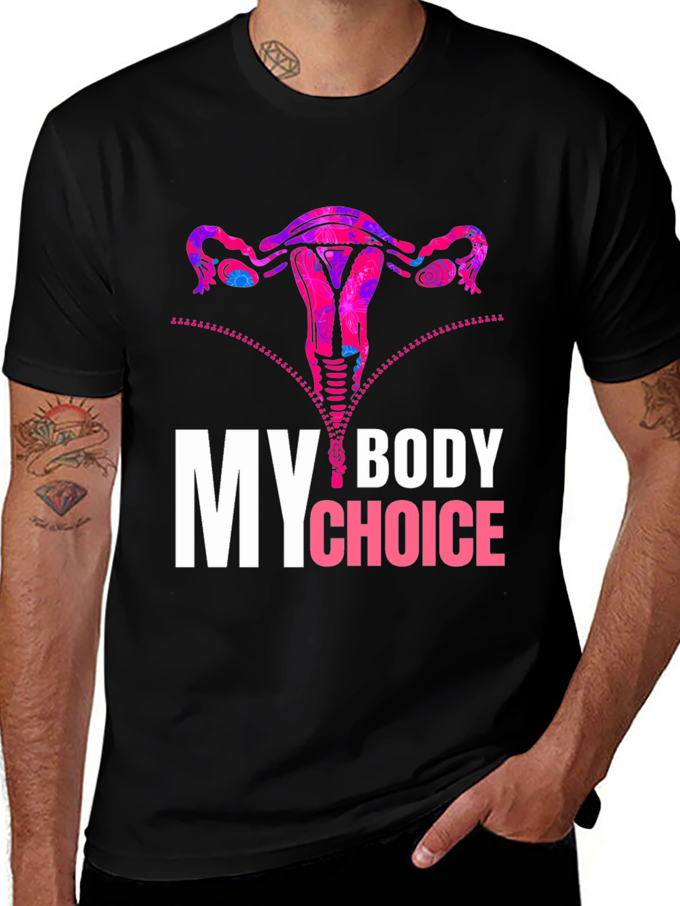 Variant 8 of My Body My Choice Uterus Graphic Tee
