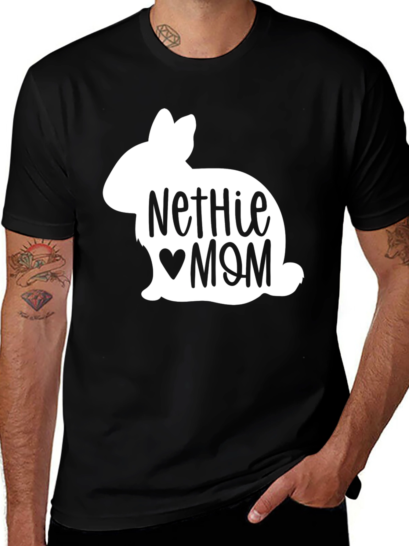 Variant 7 of Nethie Mom Bunny T-Shirt - Cute Rabbit Lover Tee