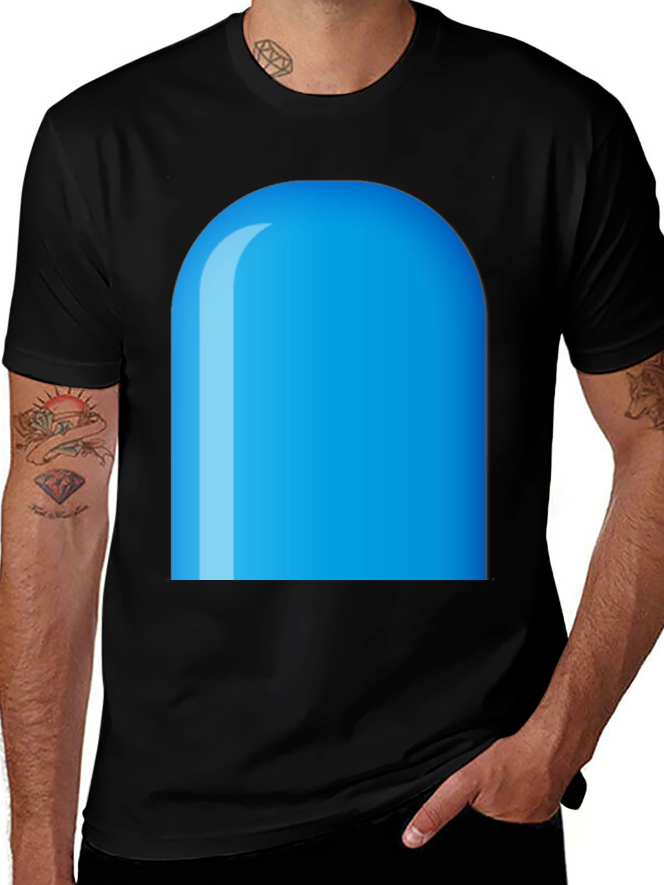 Variant 7 of Blue Rounded Rectangle Graphic Tee