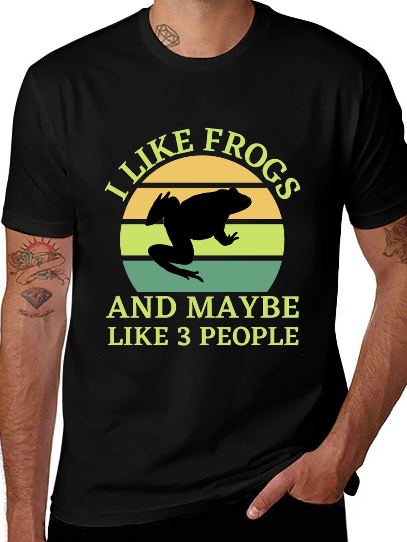 Variant 14 of I Like Frogs and Maybe Like 3 People Black T-Shirt