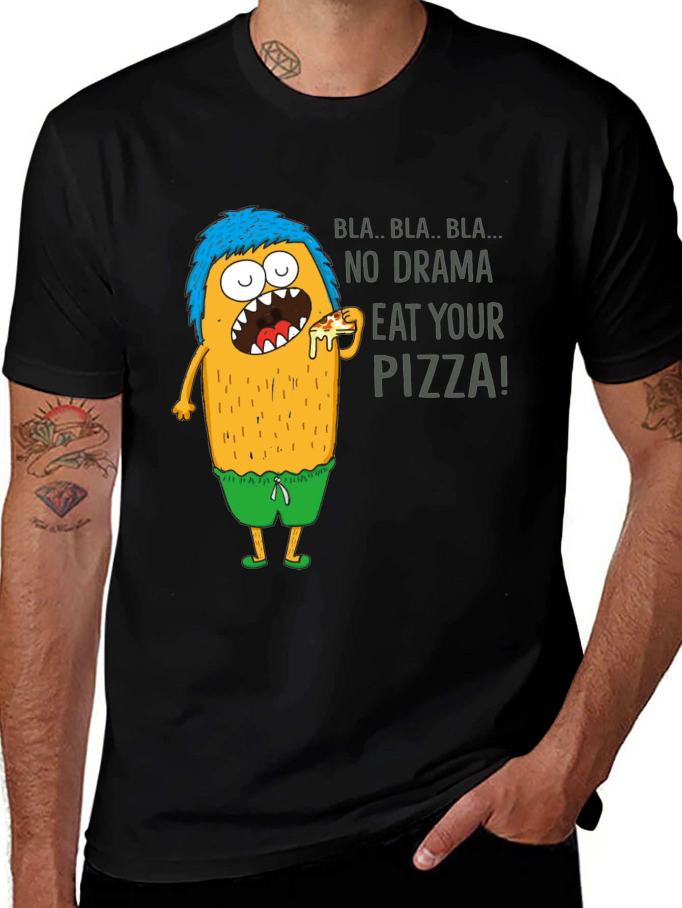 Variant 17 of Eat Your Pizza T-Shirt - Funny Graphic Tee
