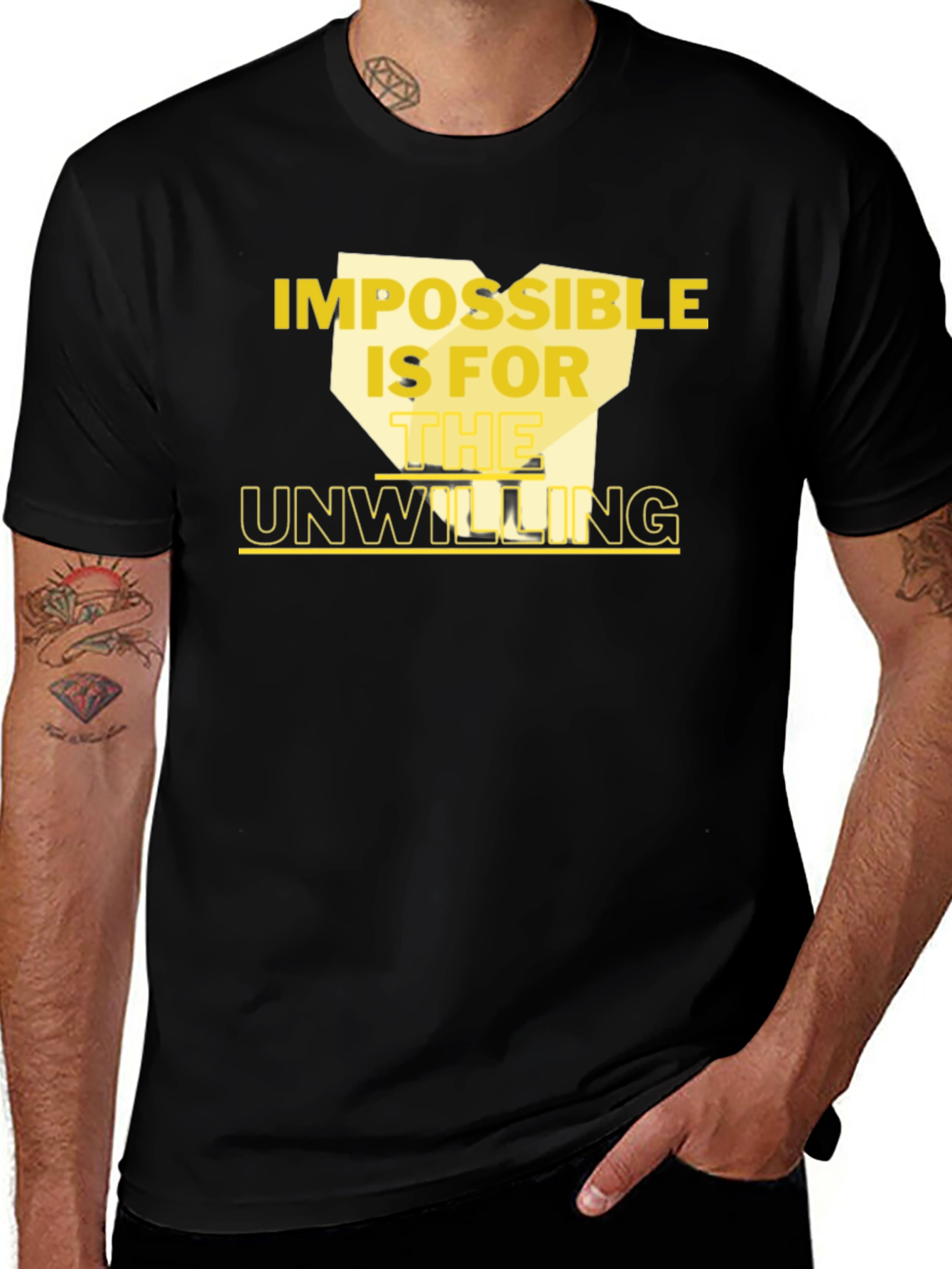 Variant 9 of Motivational T-Shirt: Impossible is for the Unwilling