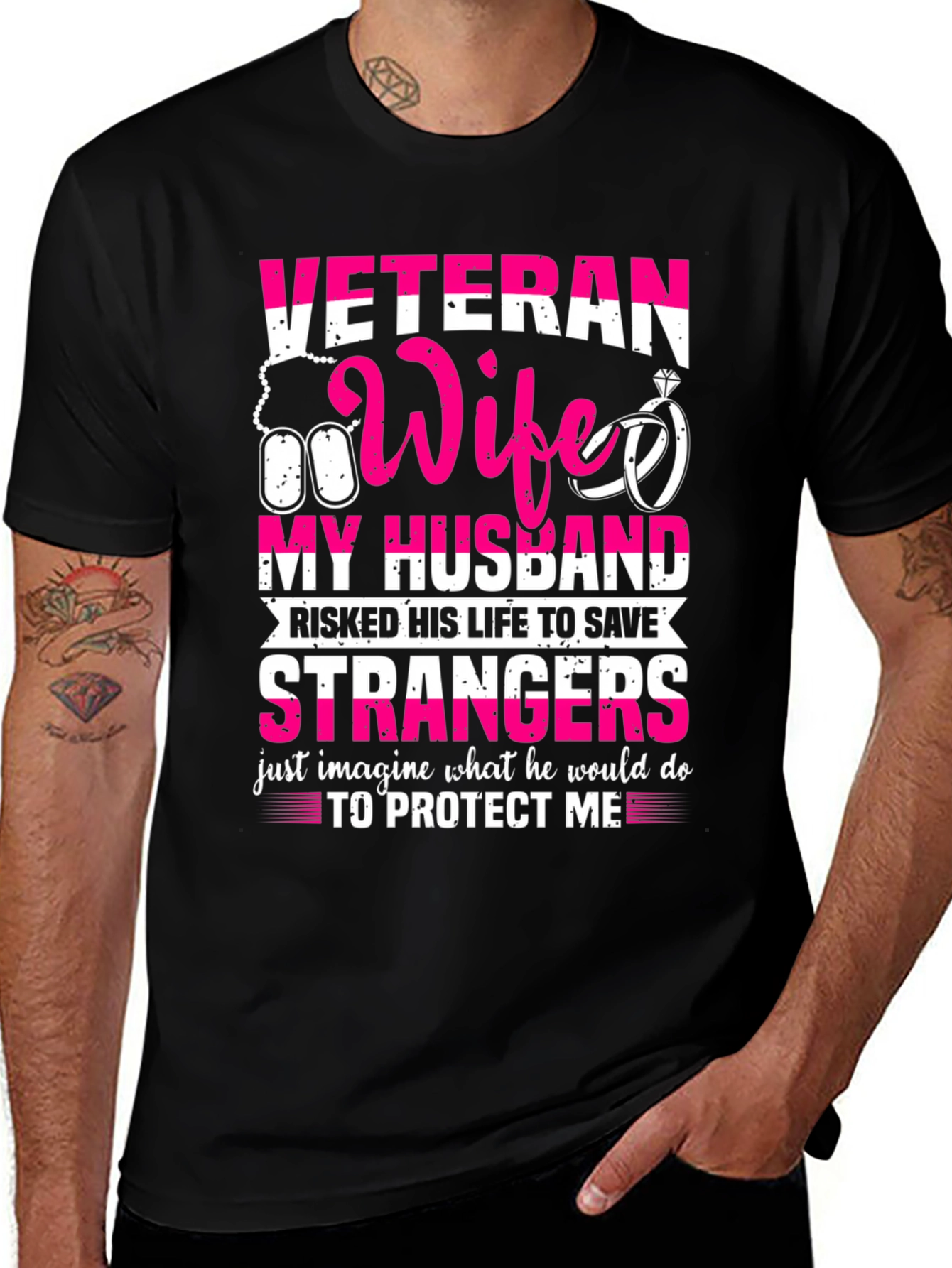 Variant 2 of Veteran Wife T-Shirt: My Husband, My Hero