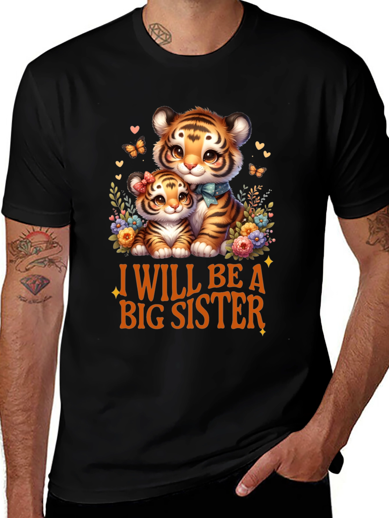 Variant 19 of I Will Be A Big Sister Cute Tiger T-Shirt