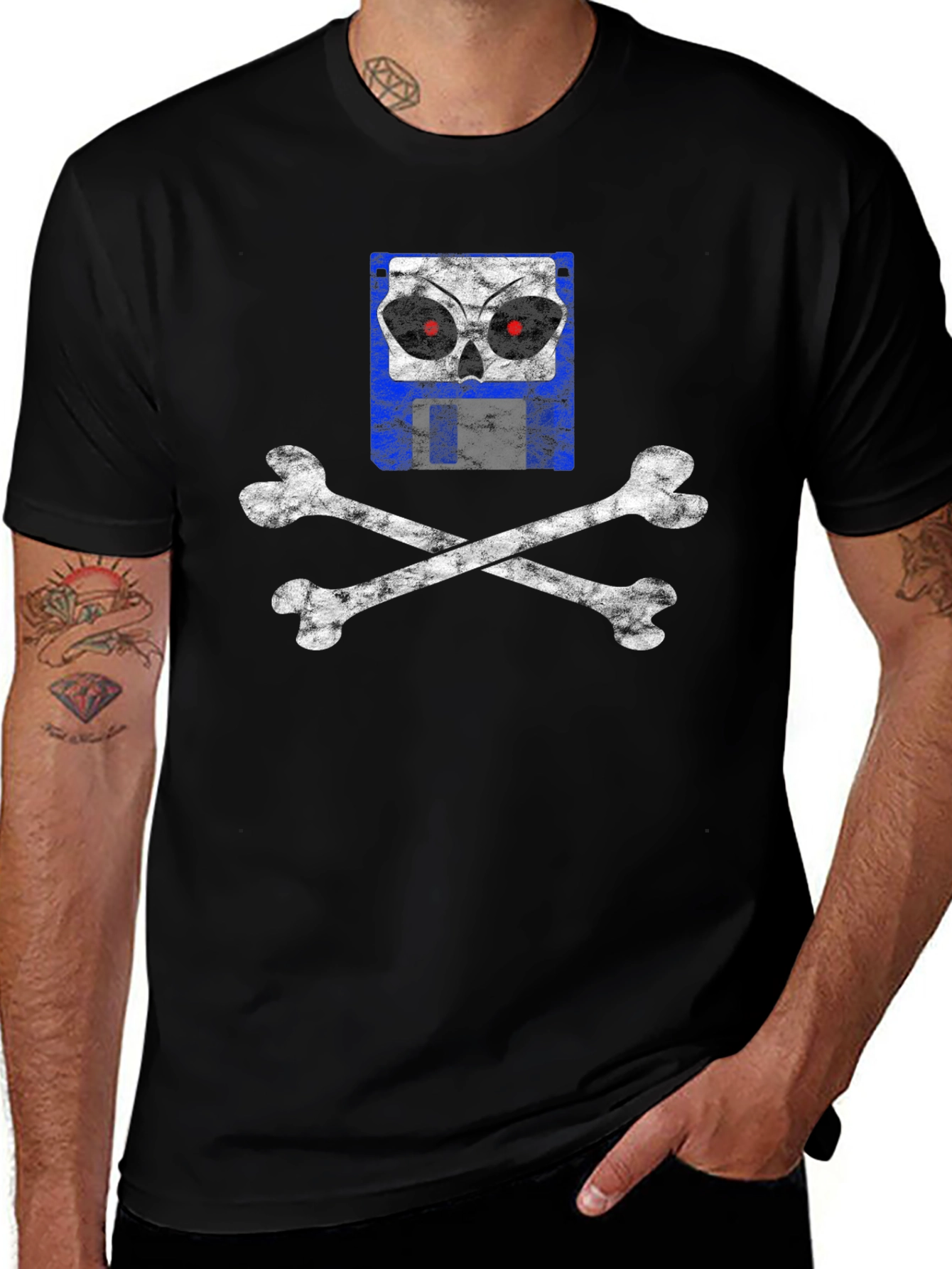 Variant 18 of Floppy Skull T-Shirt - Vintage Geek Tee