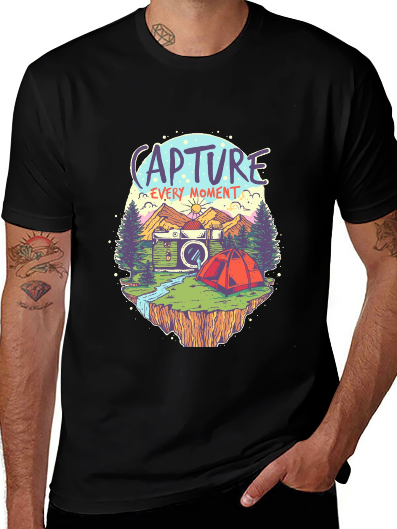 Variant 12 of Capture Every Moment Black Graphic Tee