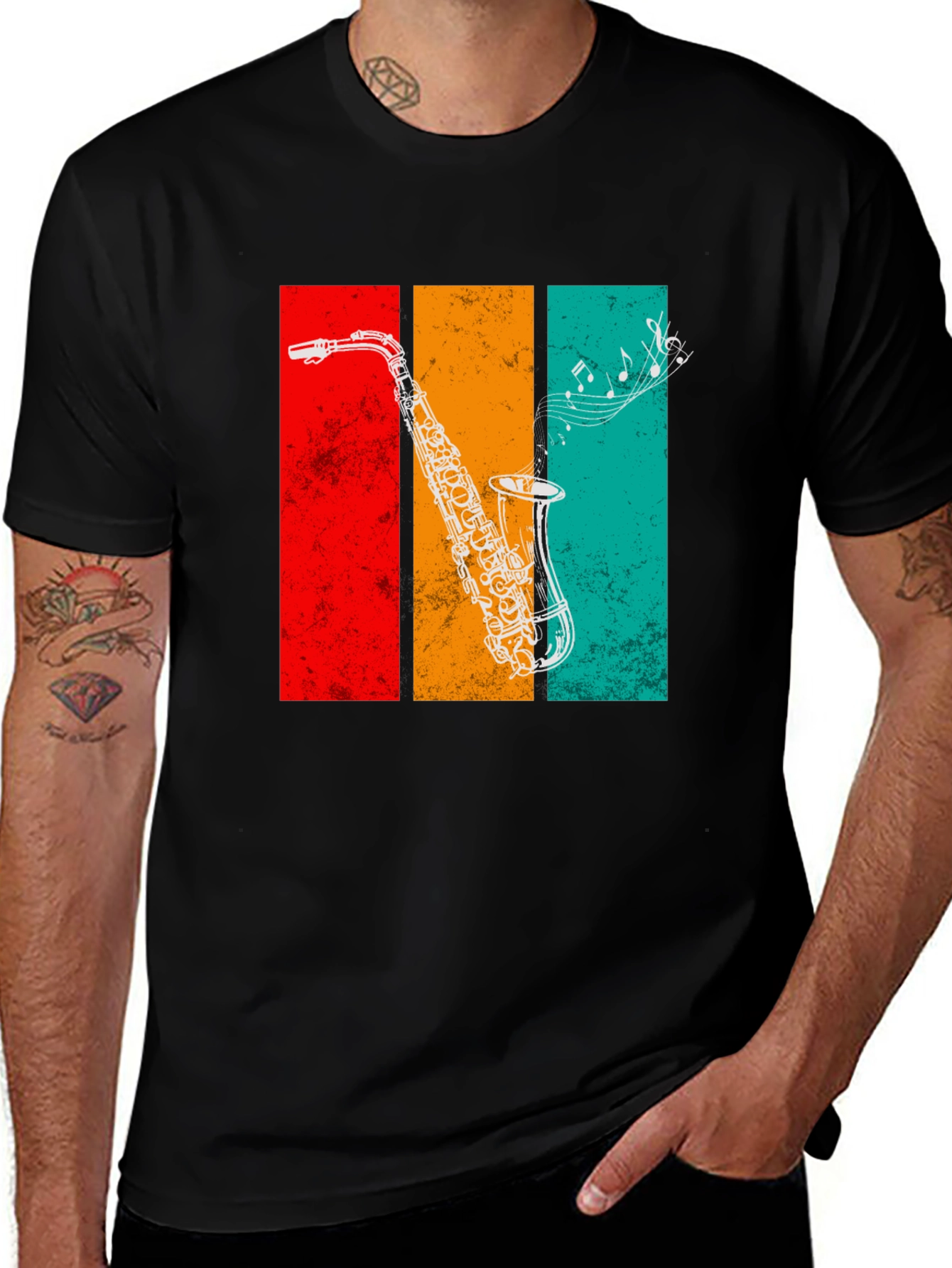 Variant 26 of Retro Saxophone Graphic Tee - Music Lover's T-Shirt