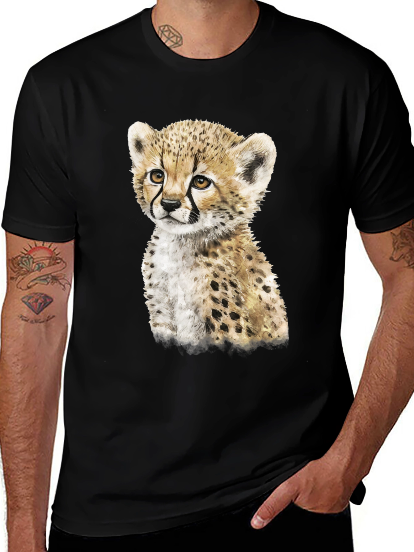 Variant 3 of Cheetah Cub Graphic Tee - Cute Animal Print Shirt