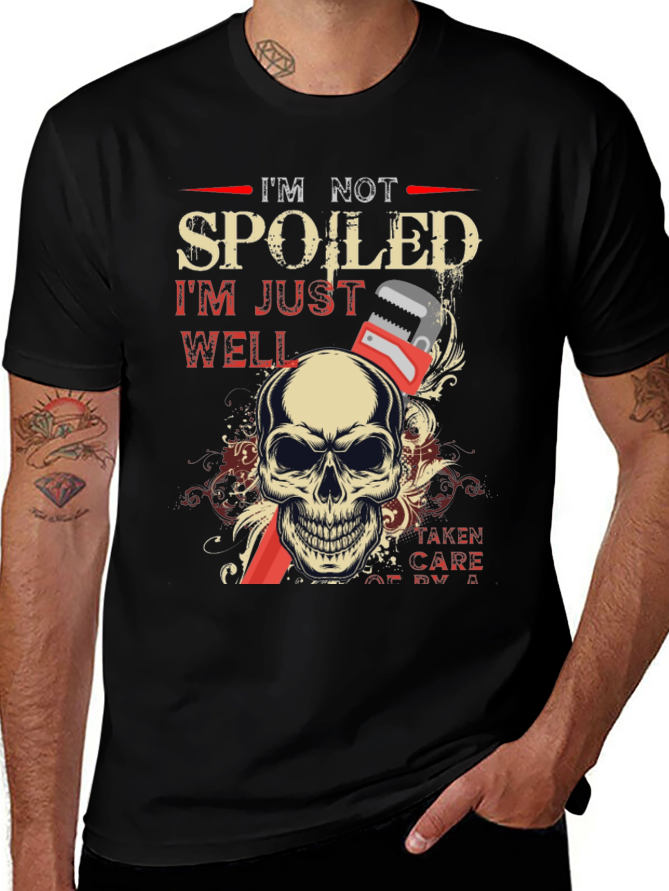 Variant 21 of I'm Not Spoiled Skull Graphic Tee