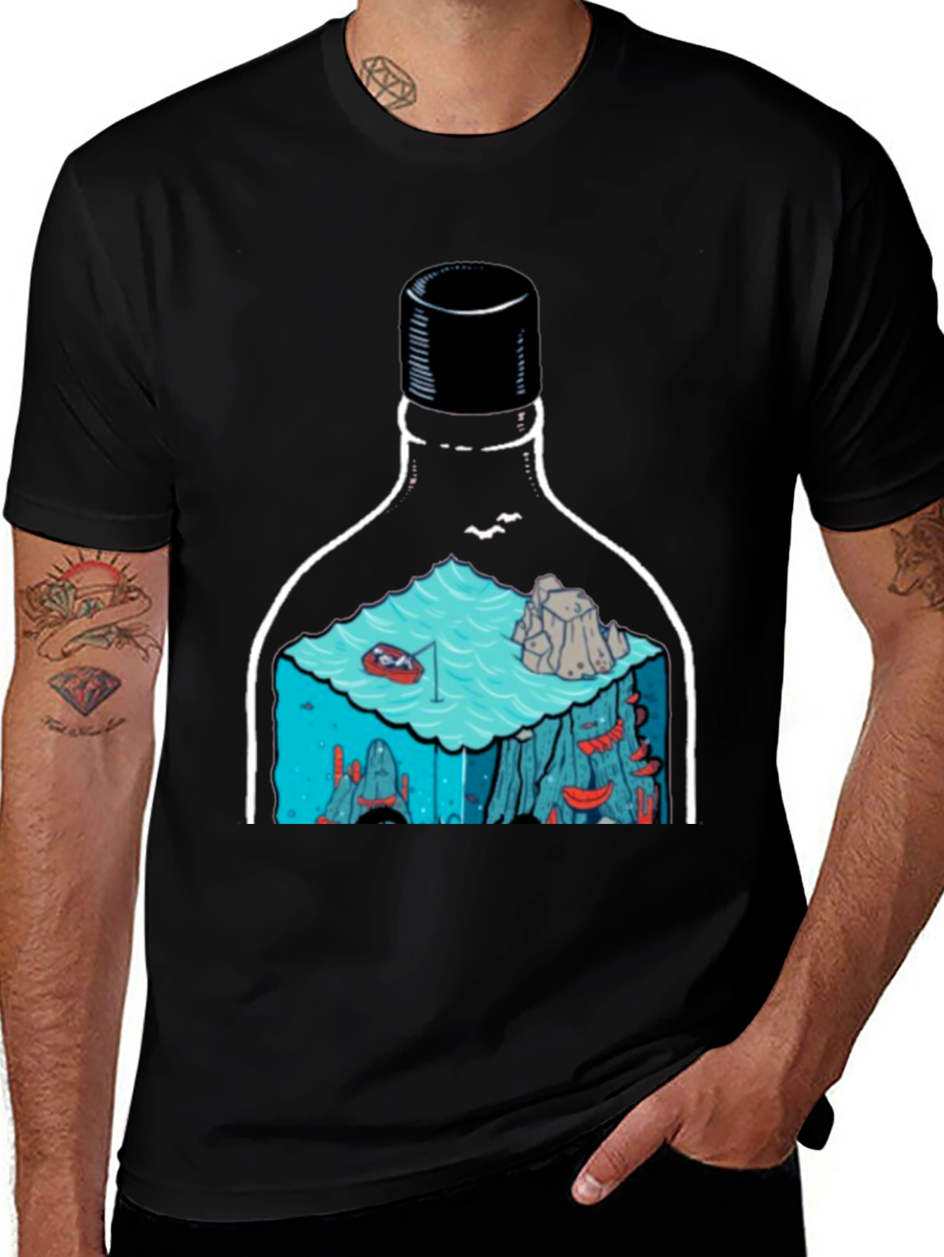 Bottle Landscape Graphic T-Shirt