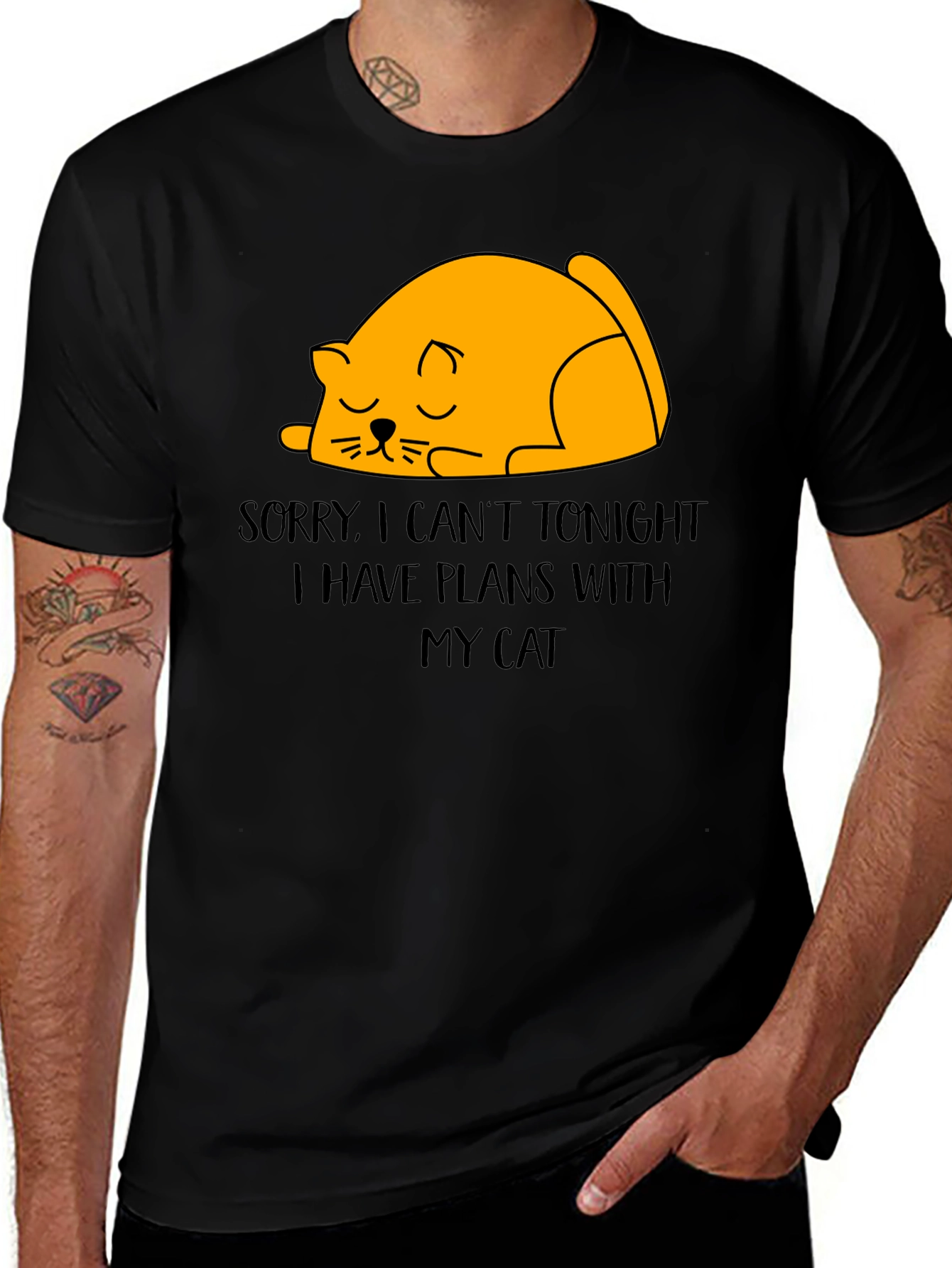 Variant 6 of Funny Cat Plans T-Shirt - Sorry, Can't Tonight