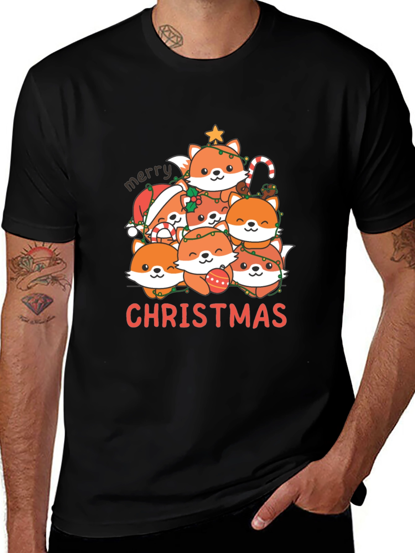 Cute Fox Merry Christmas T-Shirt