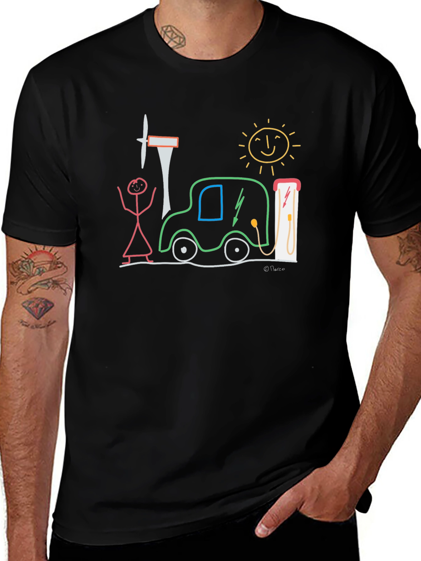 Variant 30 of Eco-Friendly Electric Car Unisex T-Shirt