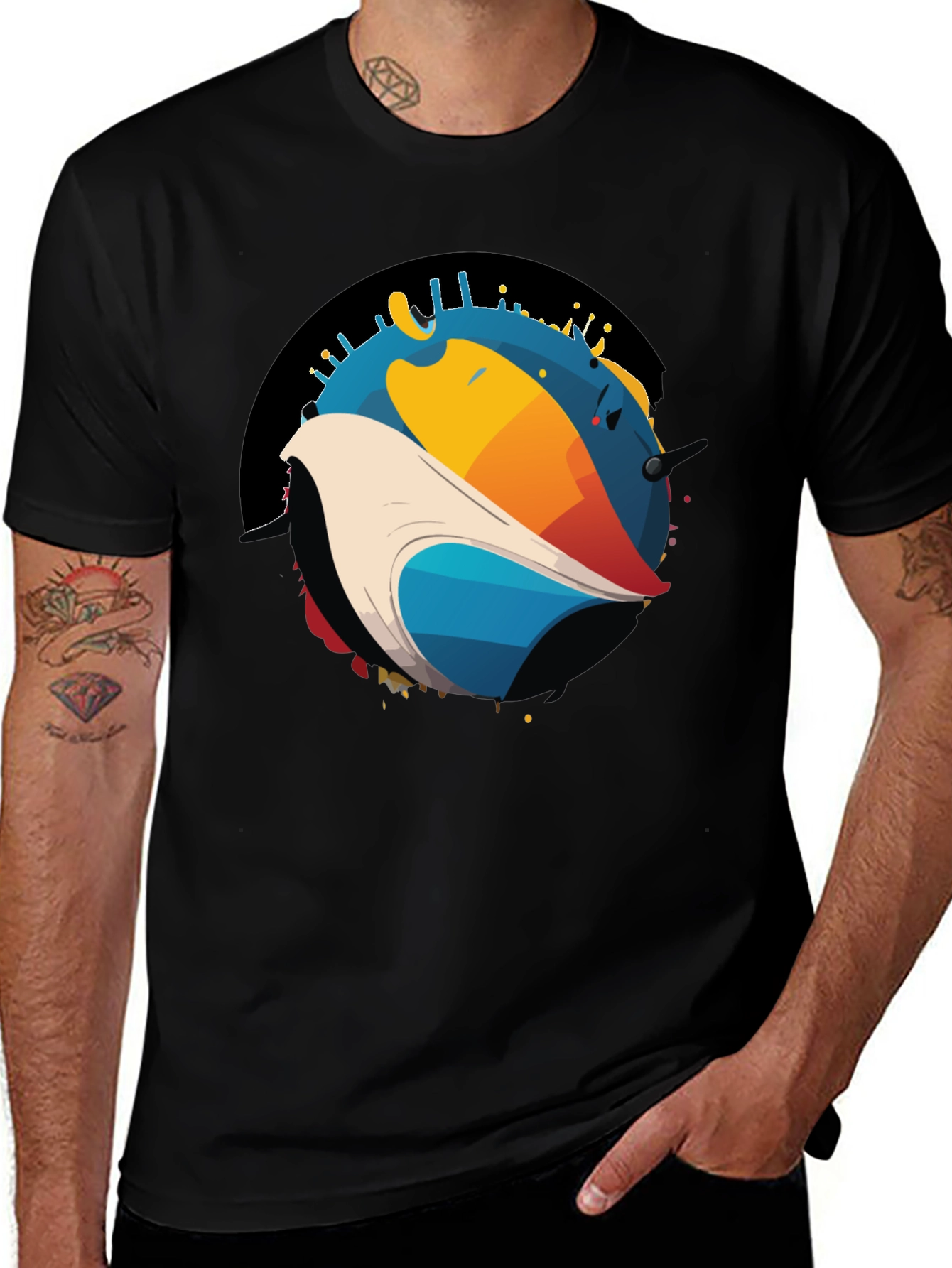 Variant 12 of Abstract Bird Graphic T-Shirt - Modern Art Tee