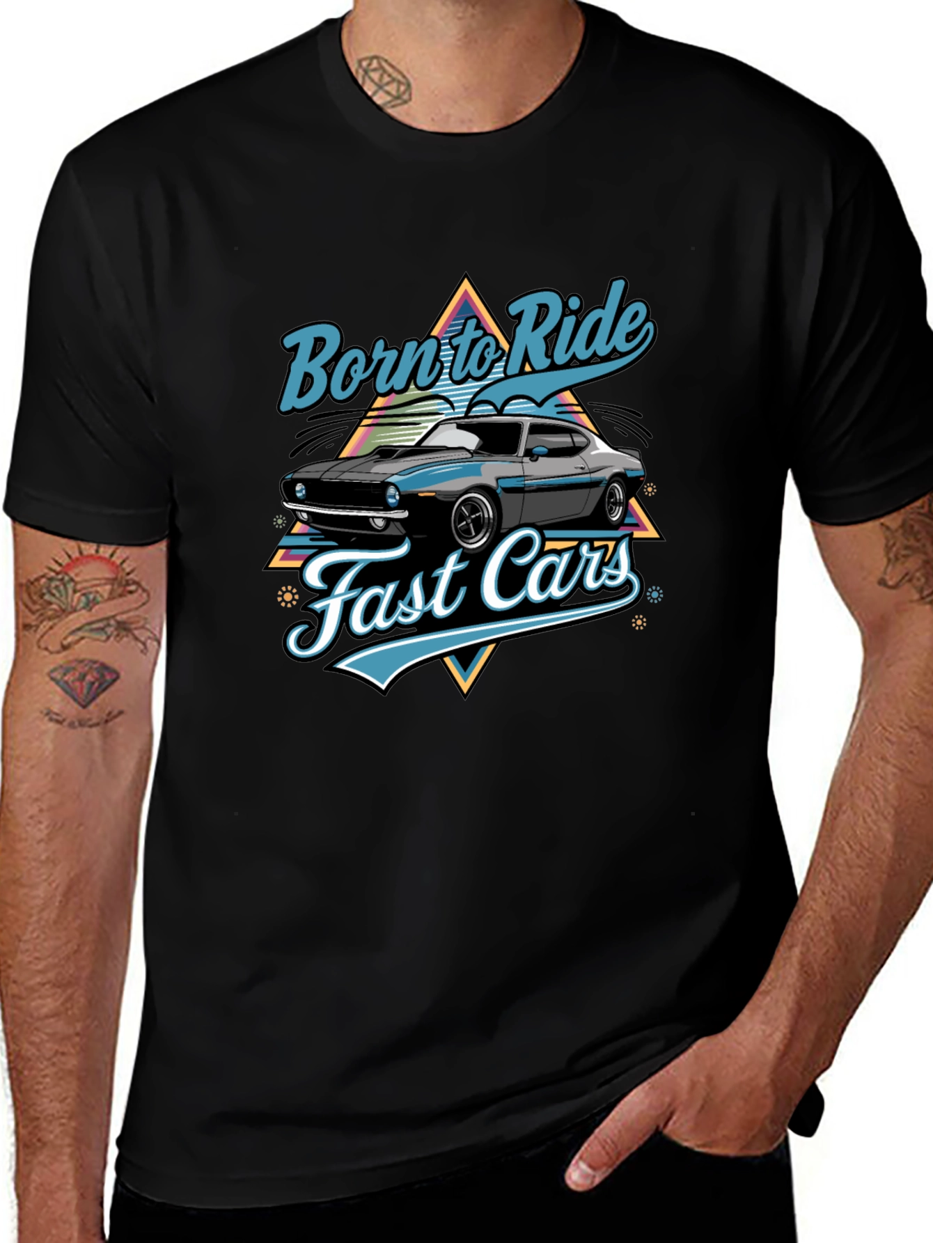 Variant 20 of Born to Ride Fast Cars Graphic Tee