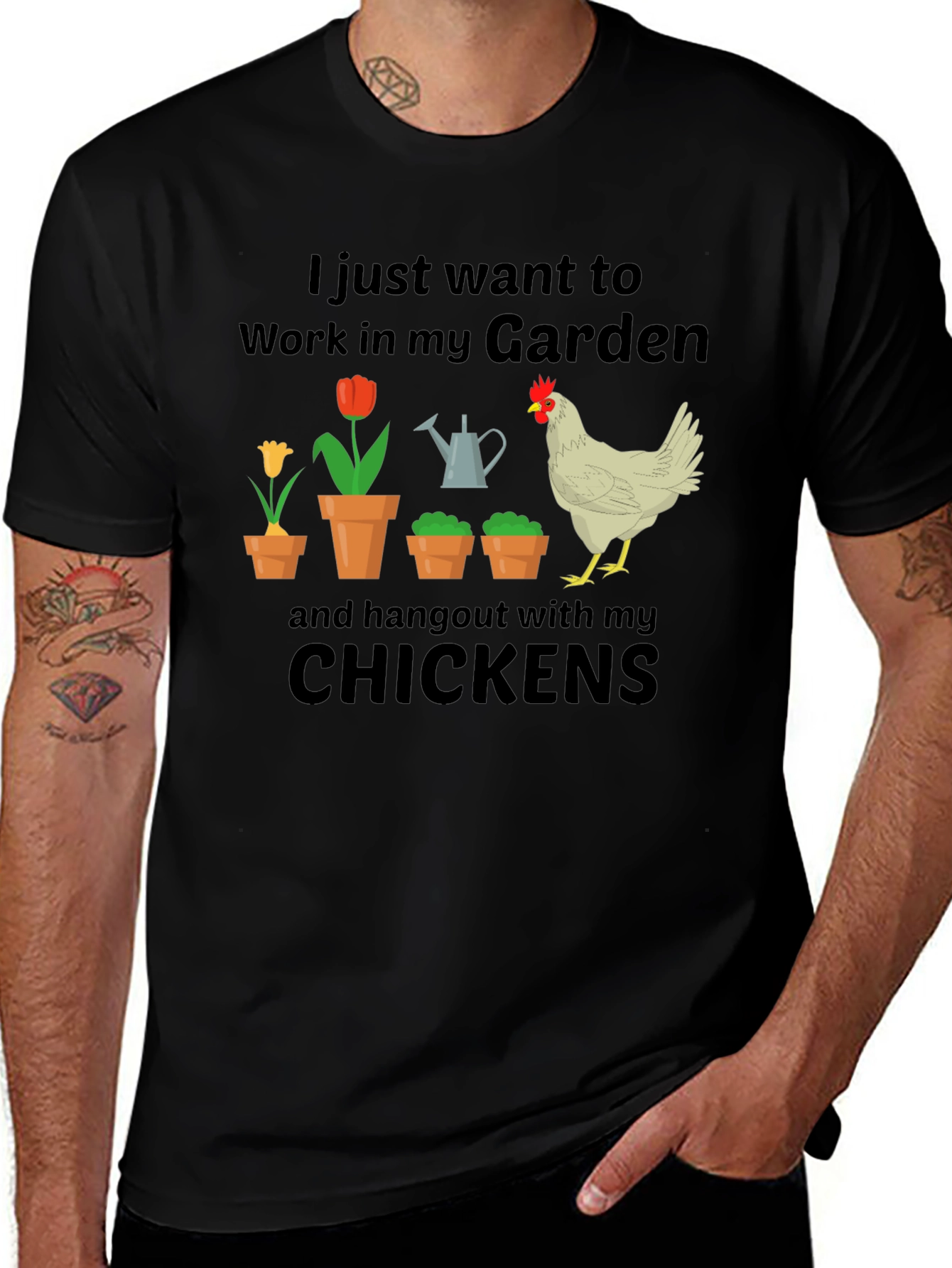 Variant 3 of Gardening & Chickens T-Shirt
