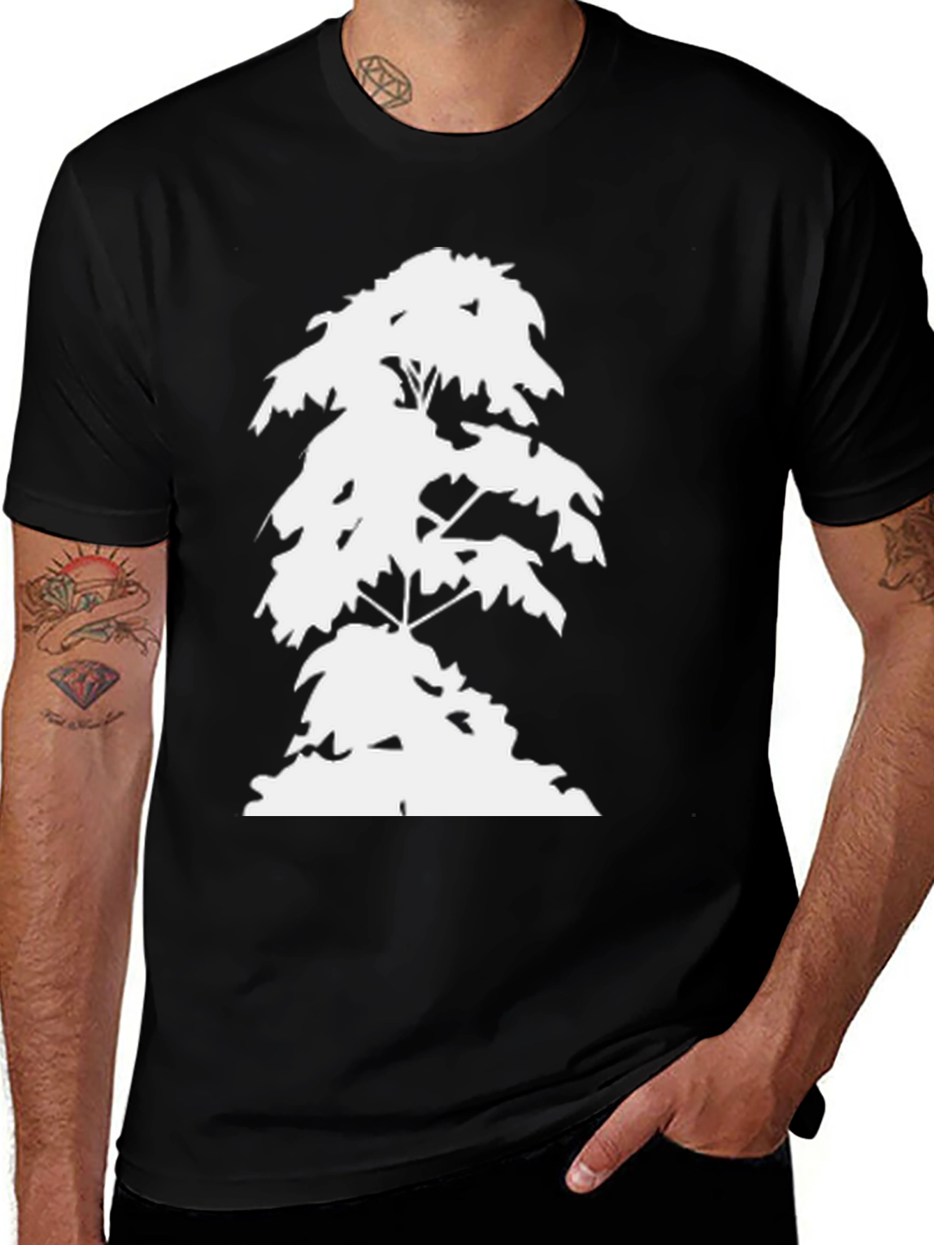 Variant 9 of Nature Tree Silhouette Graphic Black T-Shirt