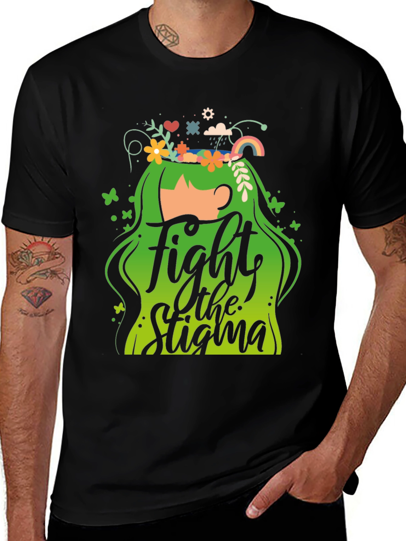 Variant 8 of Fight the Stigma Graphic Tee - Mental Health Awareness T-Shirt