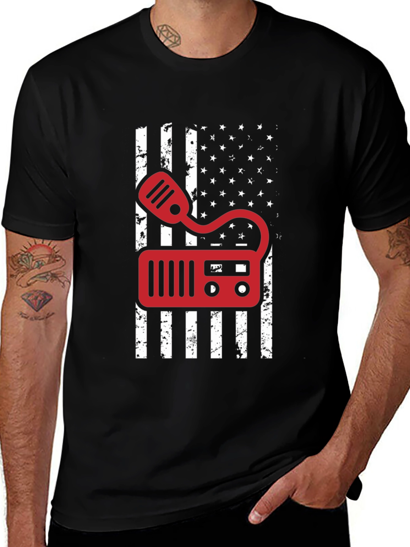 Variant 15 of Ham Radio American Flag T-Shirt