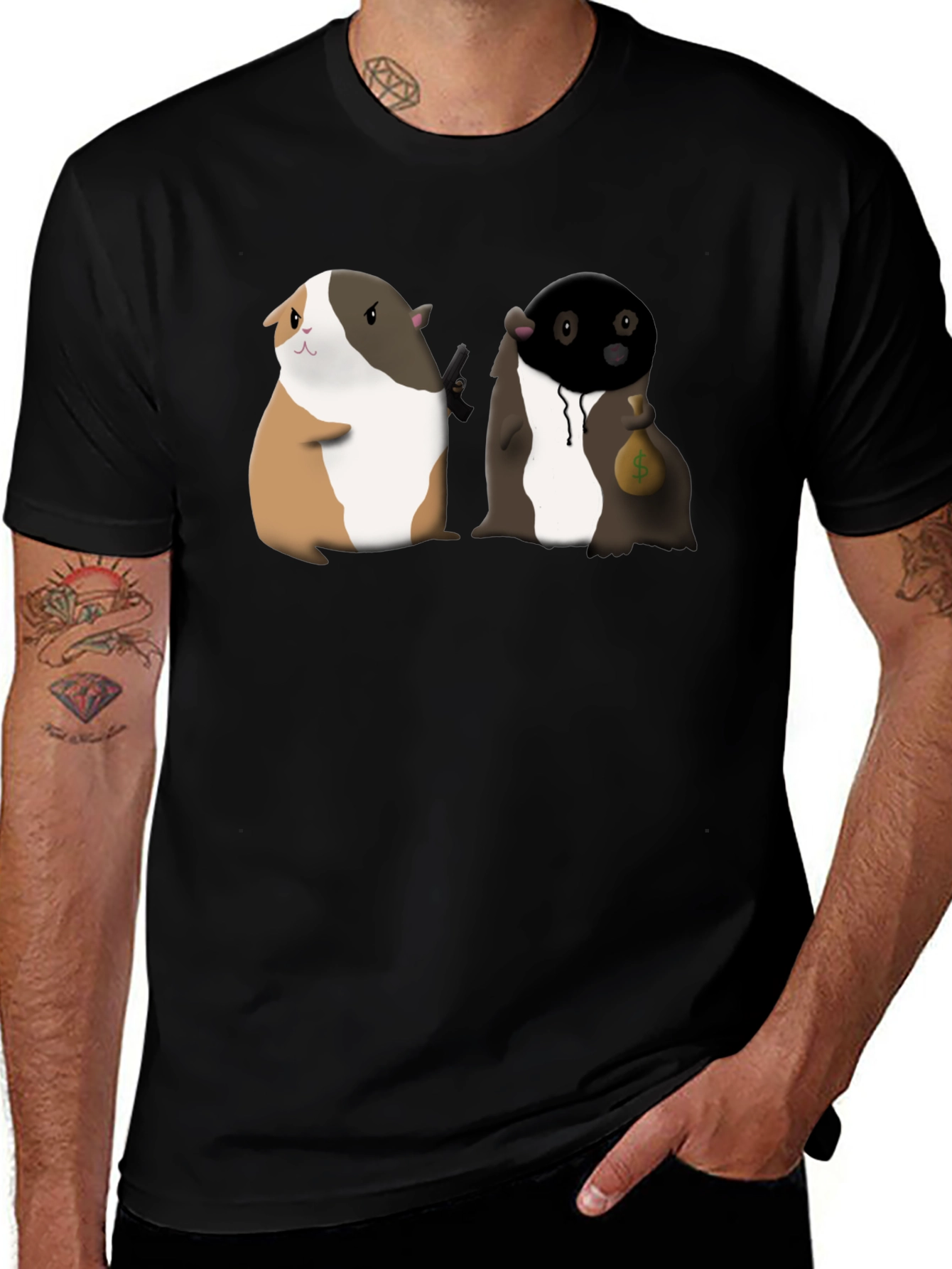 Guinea Pig Gangster Graphic Tee - Funny T-Shirt