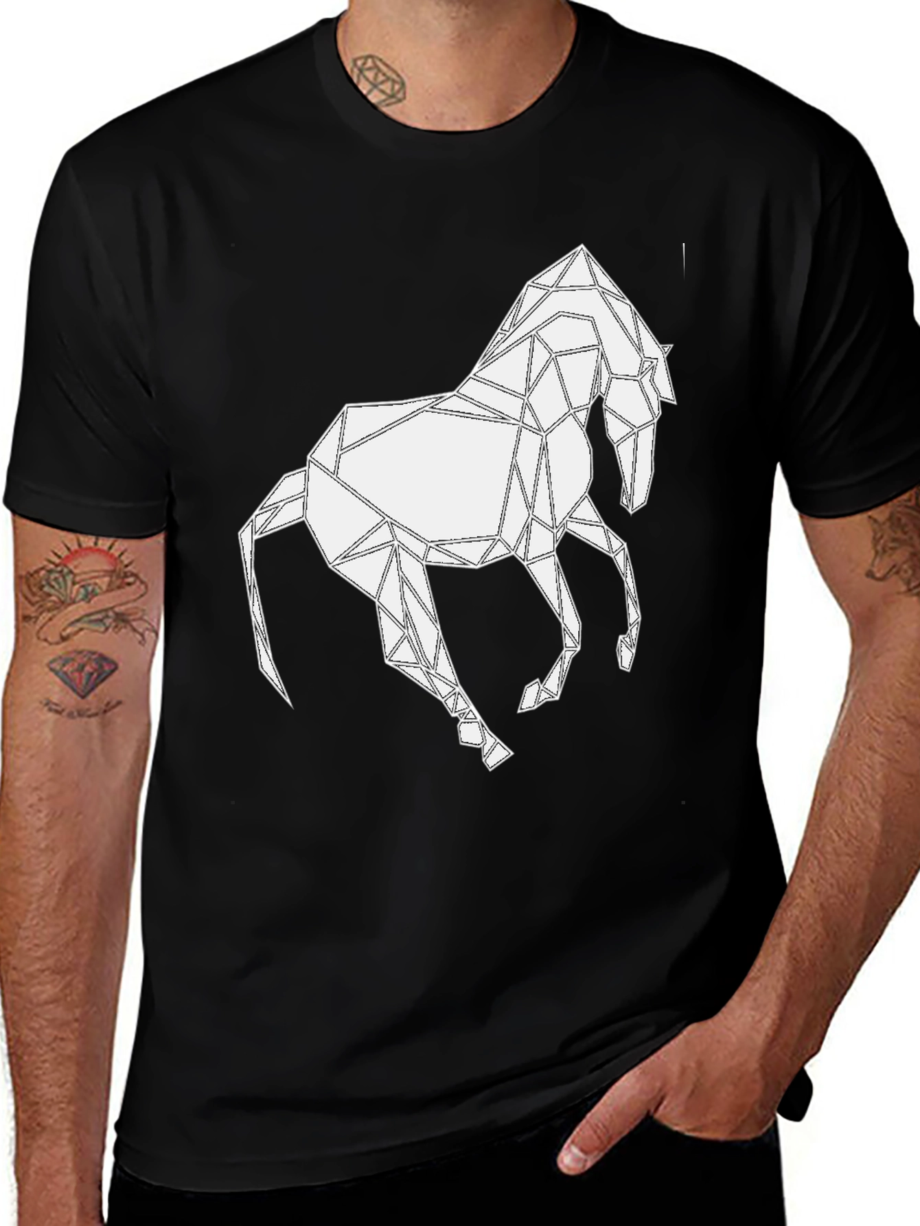 Variant 19 of Geometric Horse Graphic T-Shirt