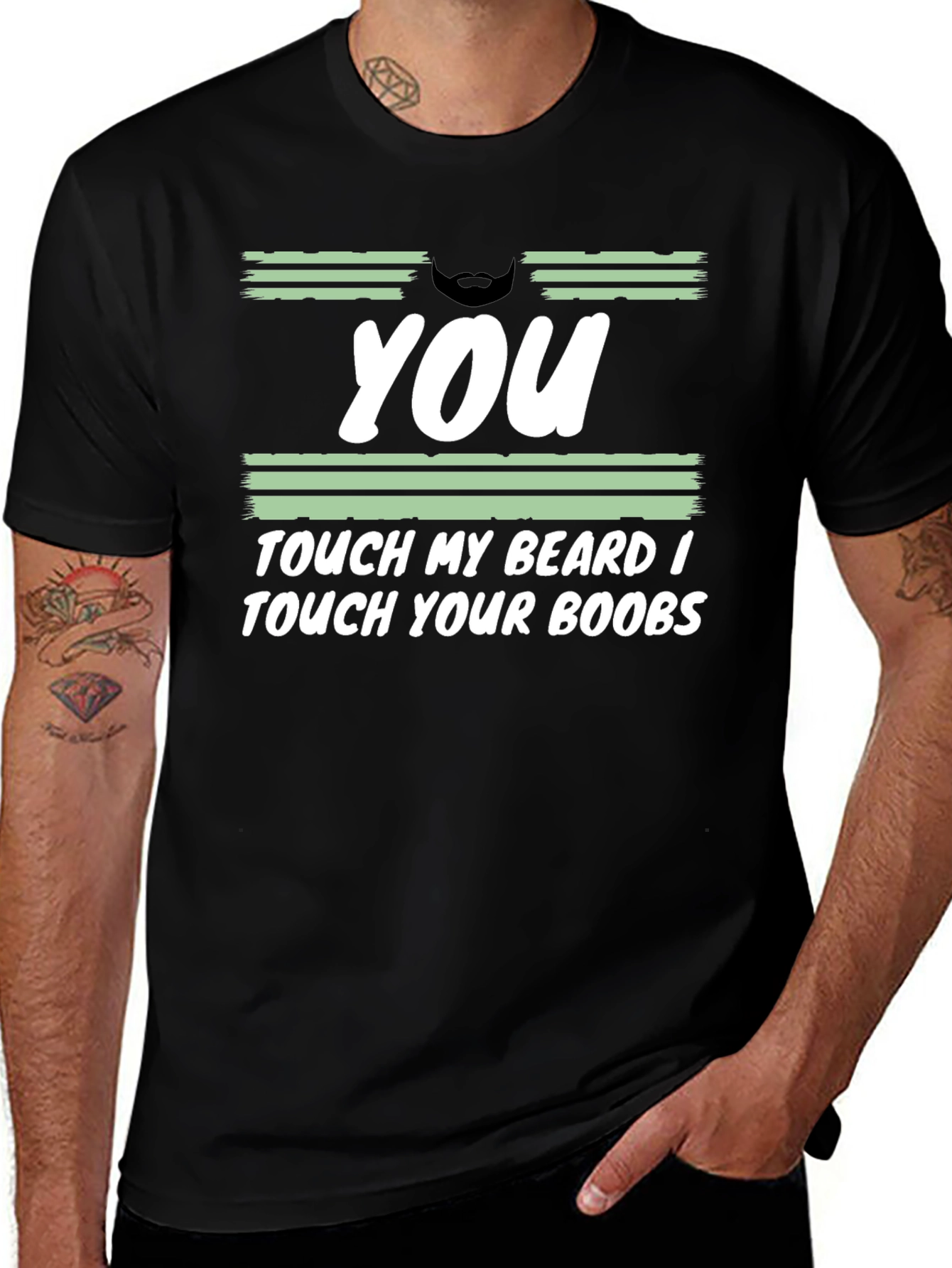 Variant 26 of Funny Beard & Boobs Graphic Tee