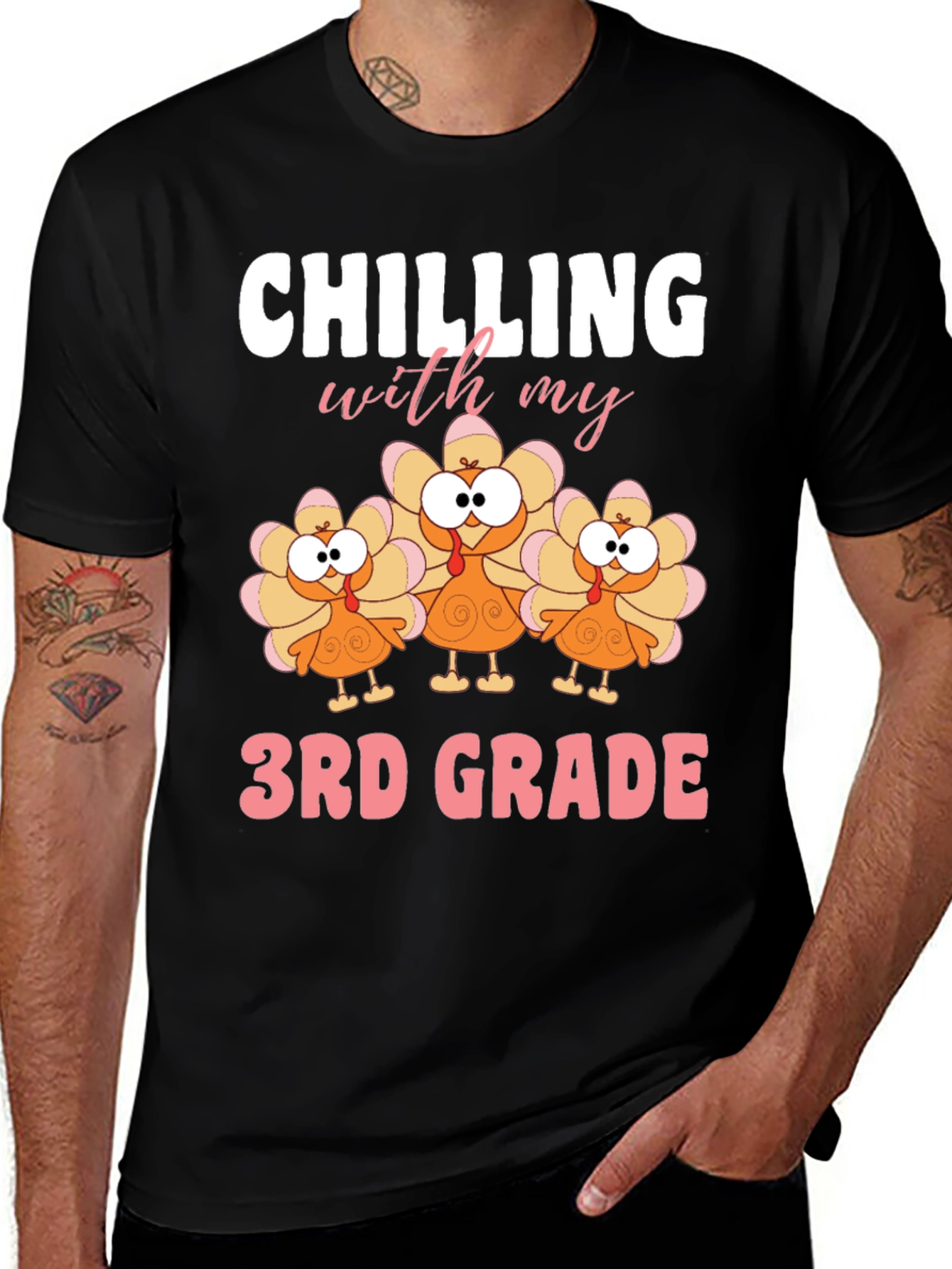 Variant 16 of Chilling With My 3rd Grade Thanksgiving T-Shirt