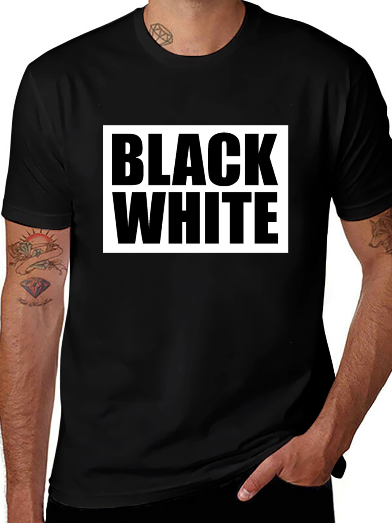 Variant 30 of Black & White Graphic Tee - Bold Statement Shirt