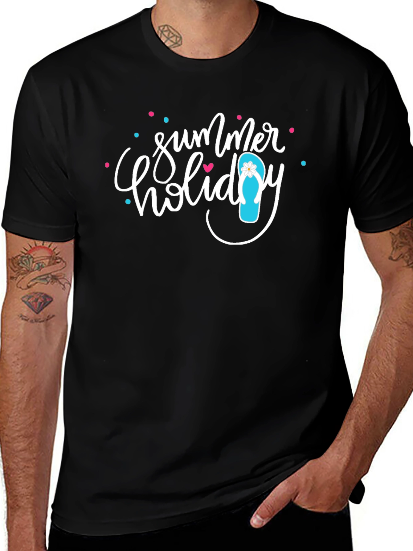Variant 12 of Summer Holiday Graphic Tee - Black T-Shirt