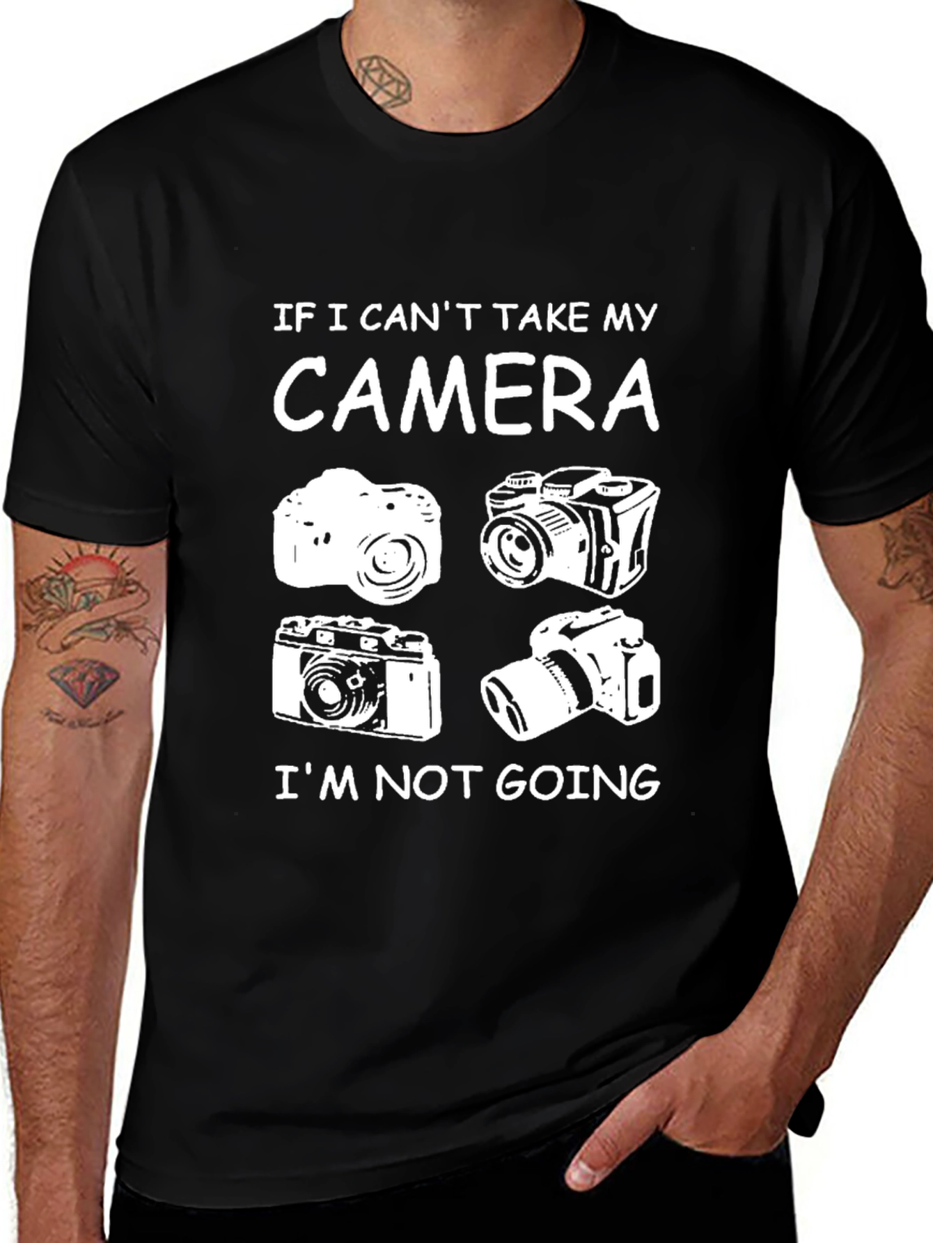Variant 30 of Camera Lover's Graphic Tee: "If I Can't Take My Camera..."