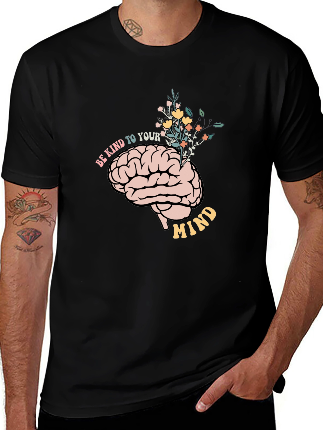 Be Kind to Your Mind Graphic Tee - Black