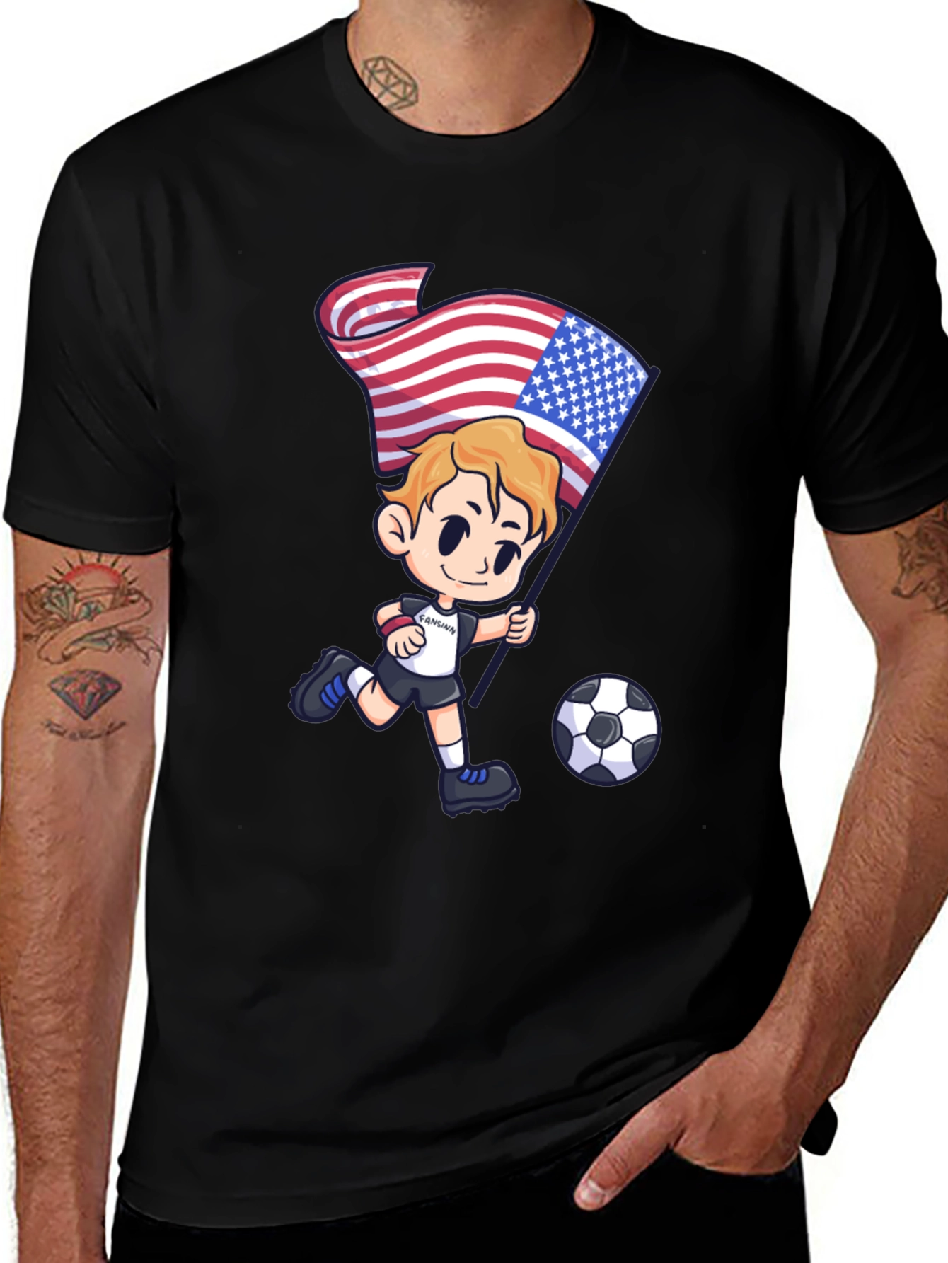 Variant 16 of Patriotic Soccer Fan T-Shirt