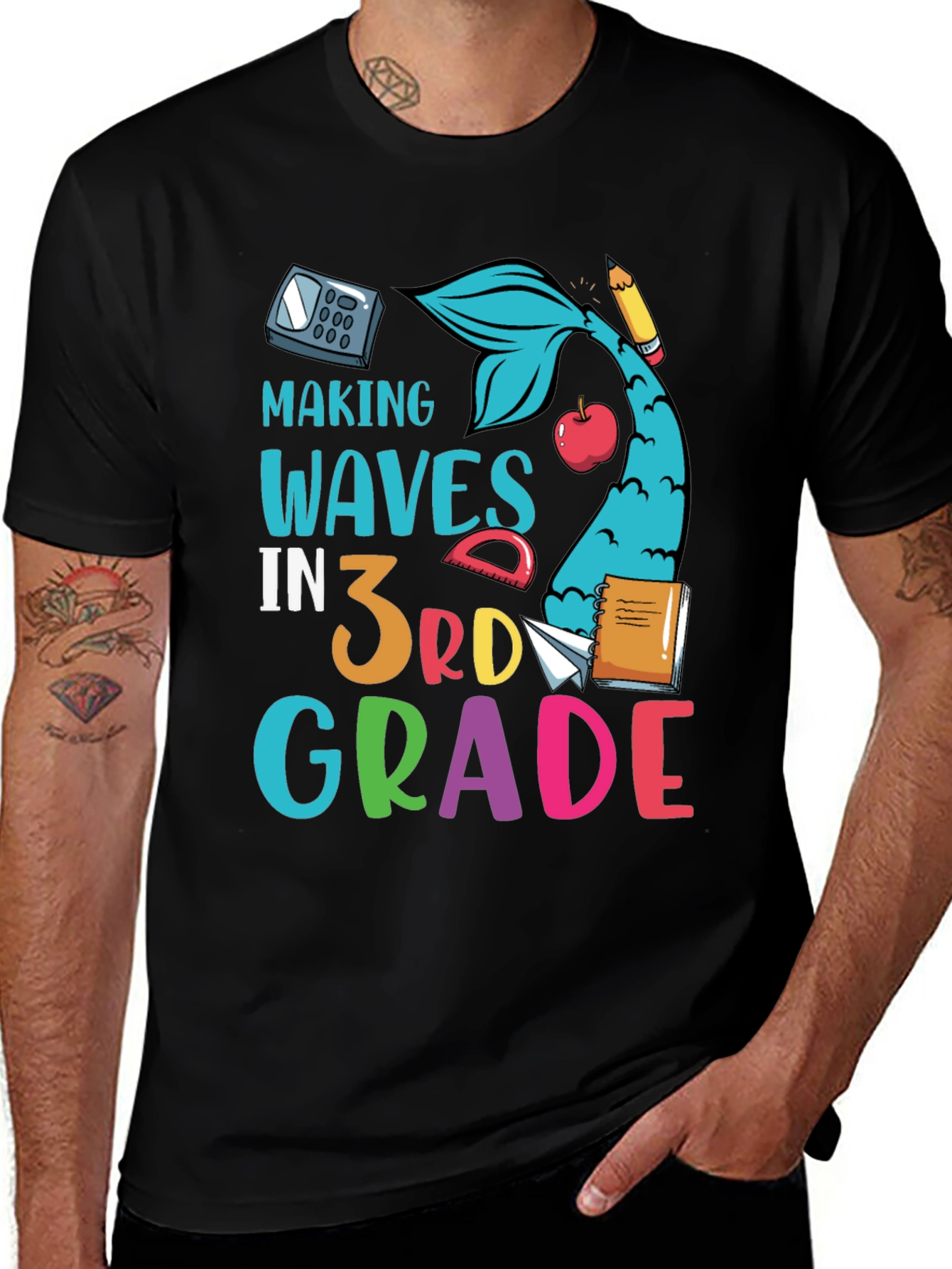 Making Waves in 3rd Grade Black T-Shirt