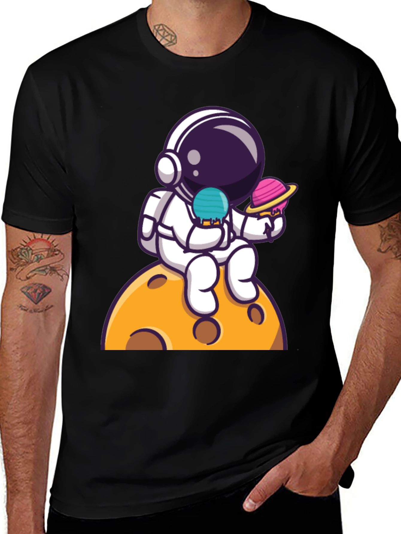 Variant 13 of Astronaut Ice Cream Planet Graphic Tee