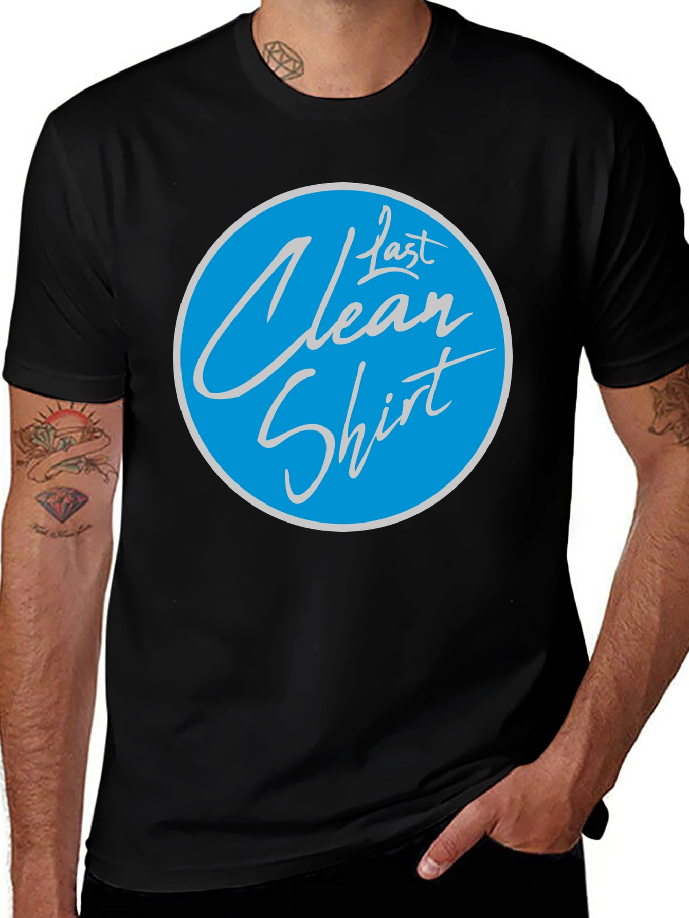 Variant 2 of Last Clean Shirt Graphic Tee - Black Cotton Blend
