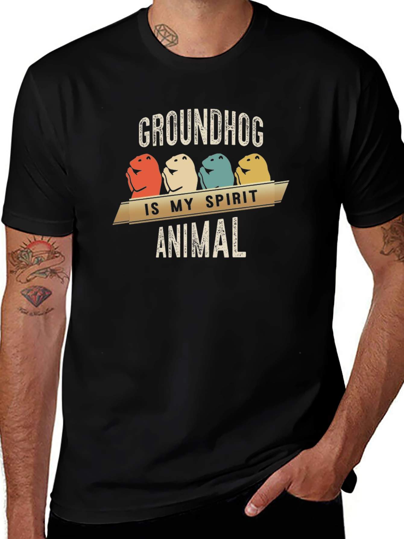 Variant 29 of Groundhog is My Spirit Animal T-Shirt