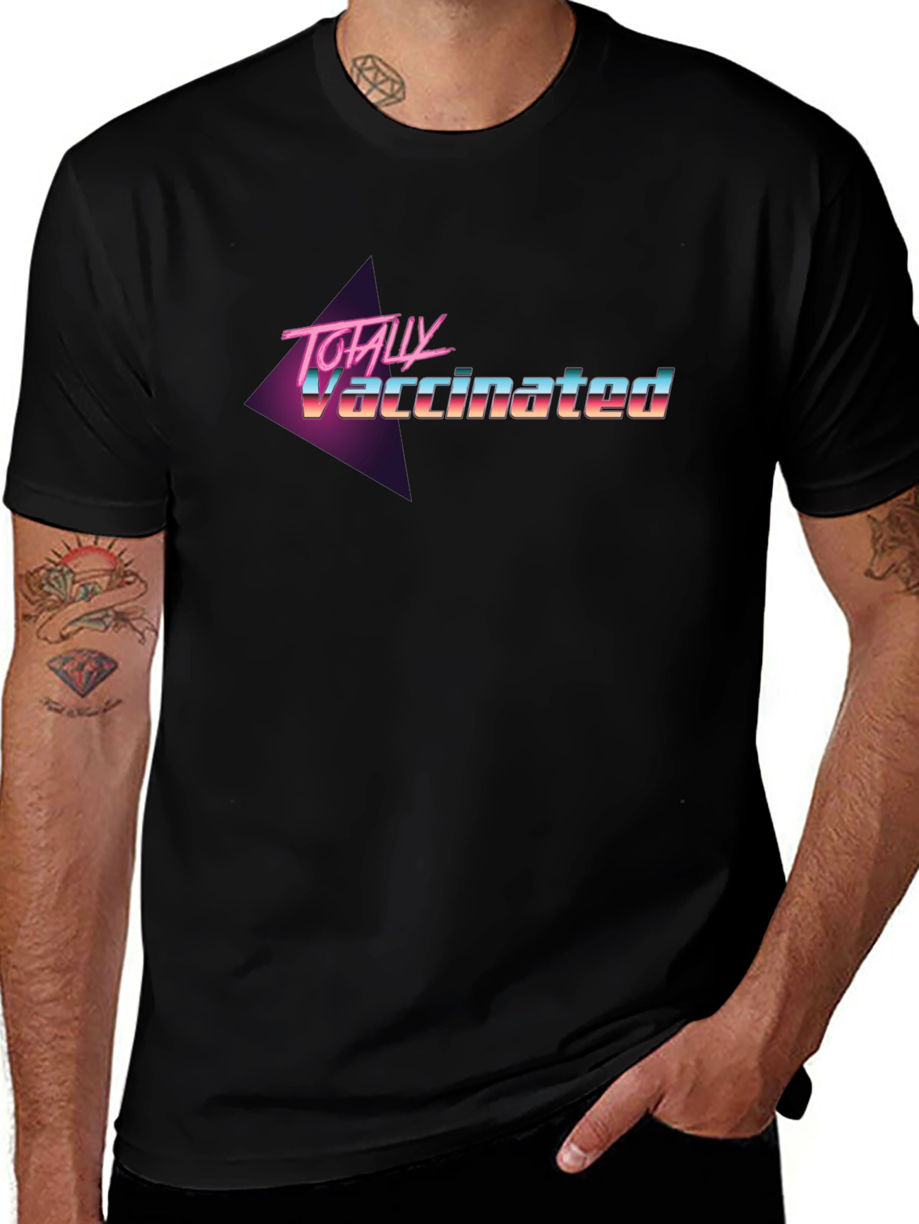 Variant 24 of Totally Vaccinated Retro T-Shirt - Black