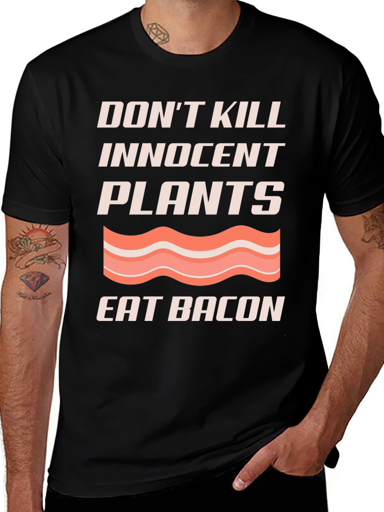 Variant 30 of Don't Kill Plants Eat Bacon Graphic T-Shirt