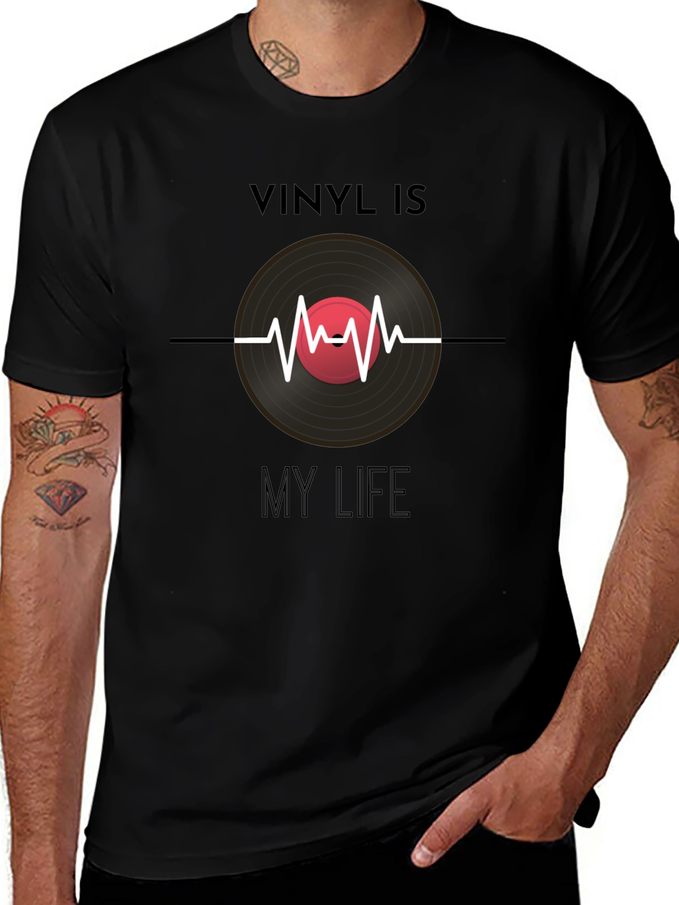 Variant 18 of Vinyl Is My Life Black Graphic Tee