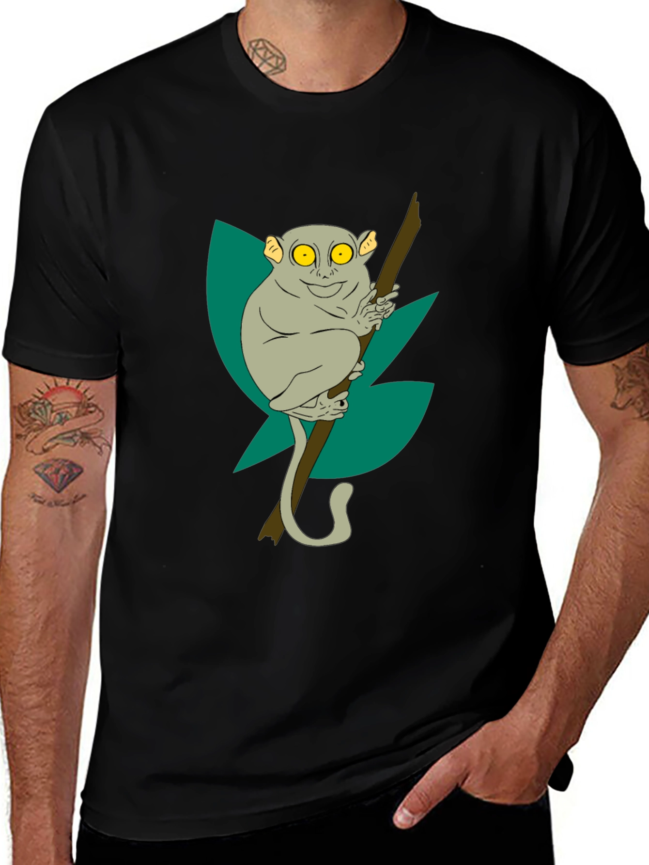 Variant 9 of Tarsier Graphic Tee - Black Cotton T-Shirt