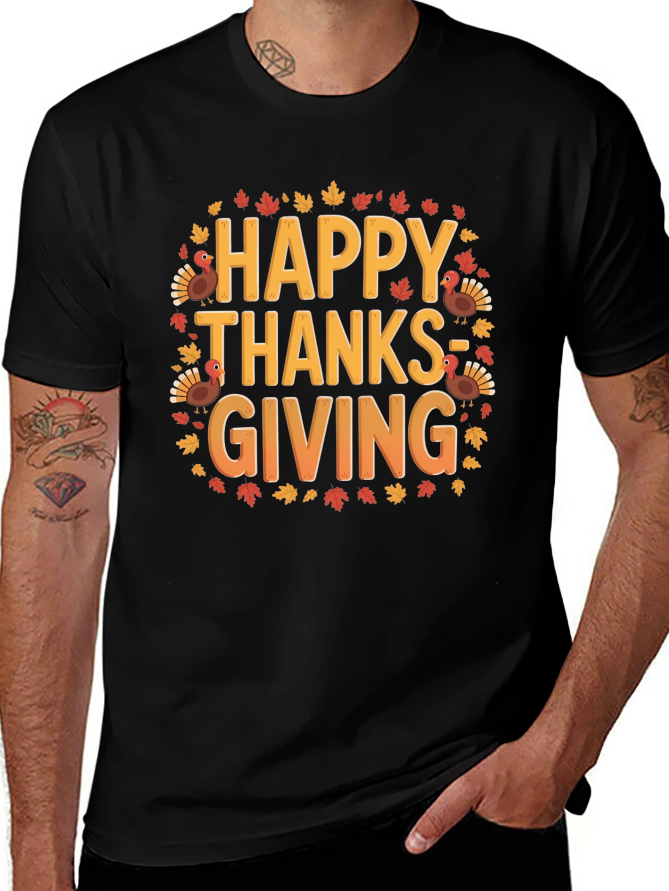 Happy Thanksgiving T-Shirt - Festive Autumn Design