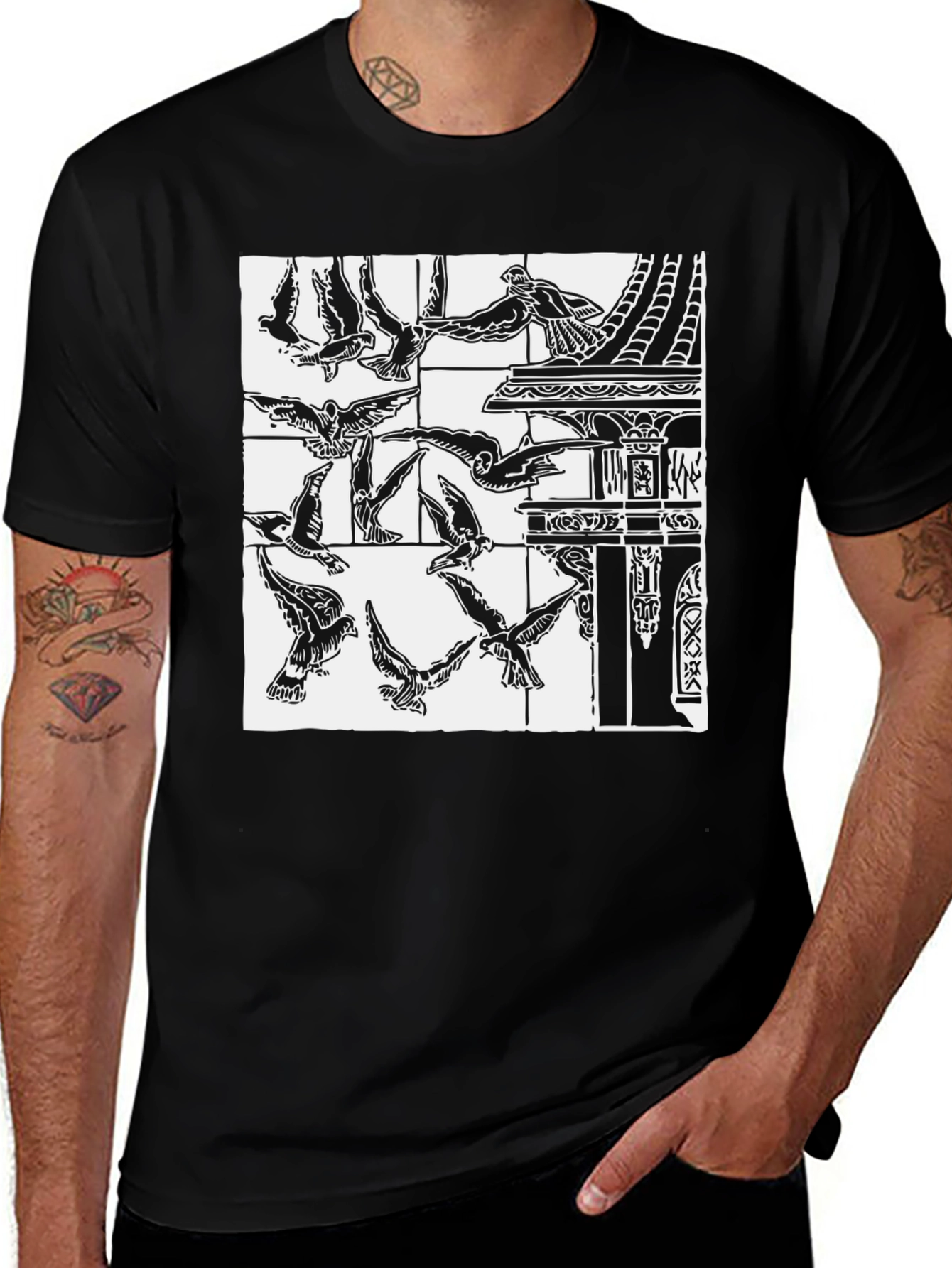 Variant 3 of Birds & Architecture Graphic Print T-Shirt