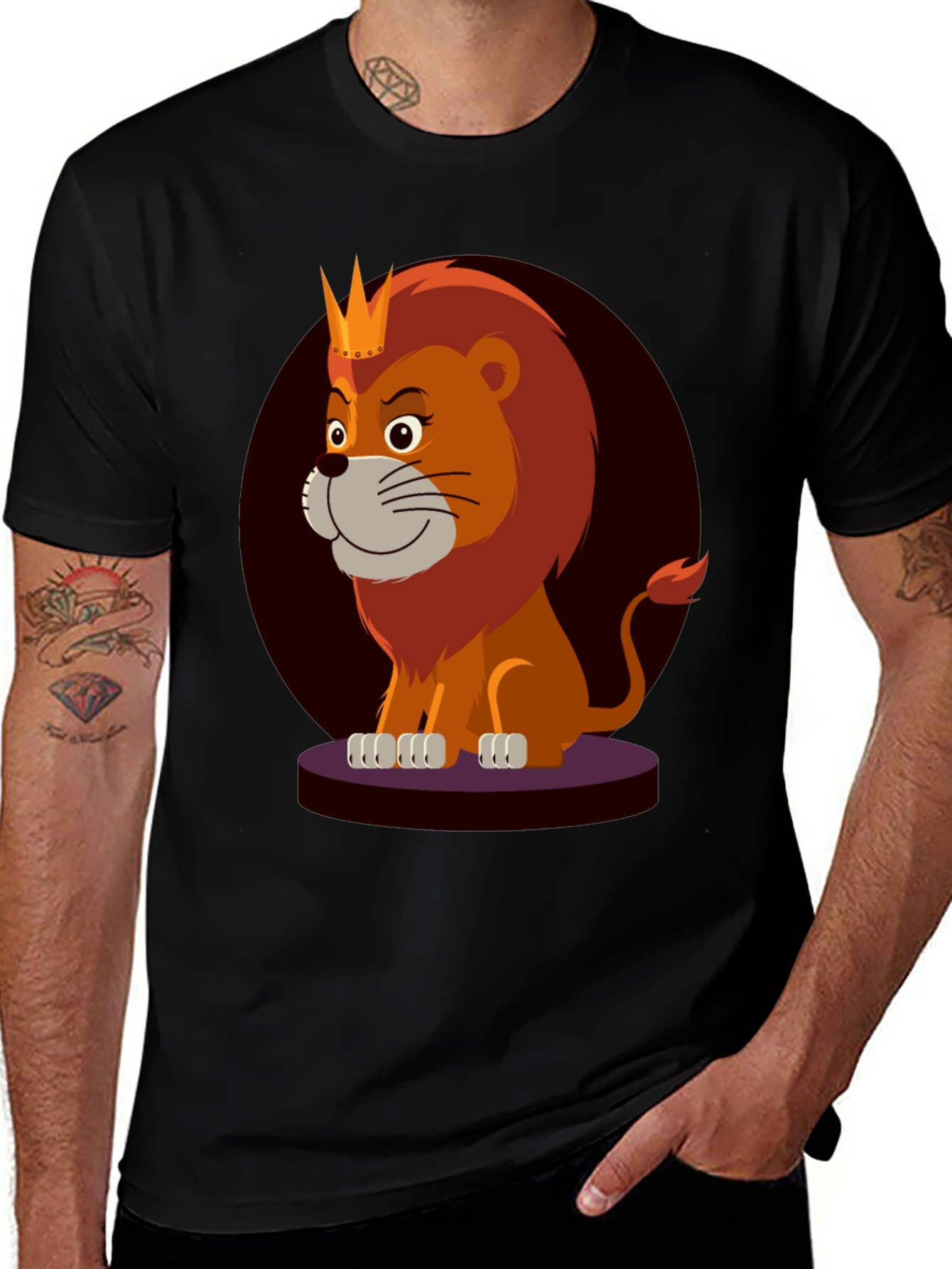 Variant 23 of Lion King Cartoon Black T-Shirt
