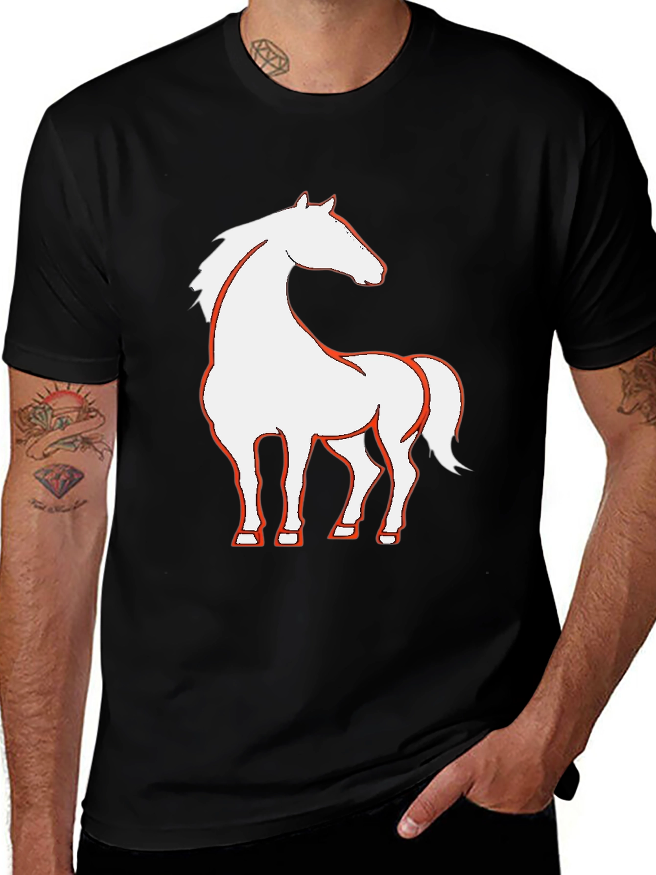 Variant 21 of Black Horse Graphic Tee