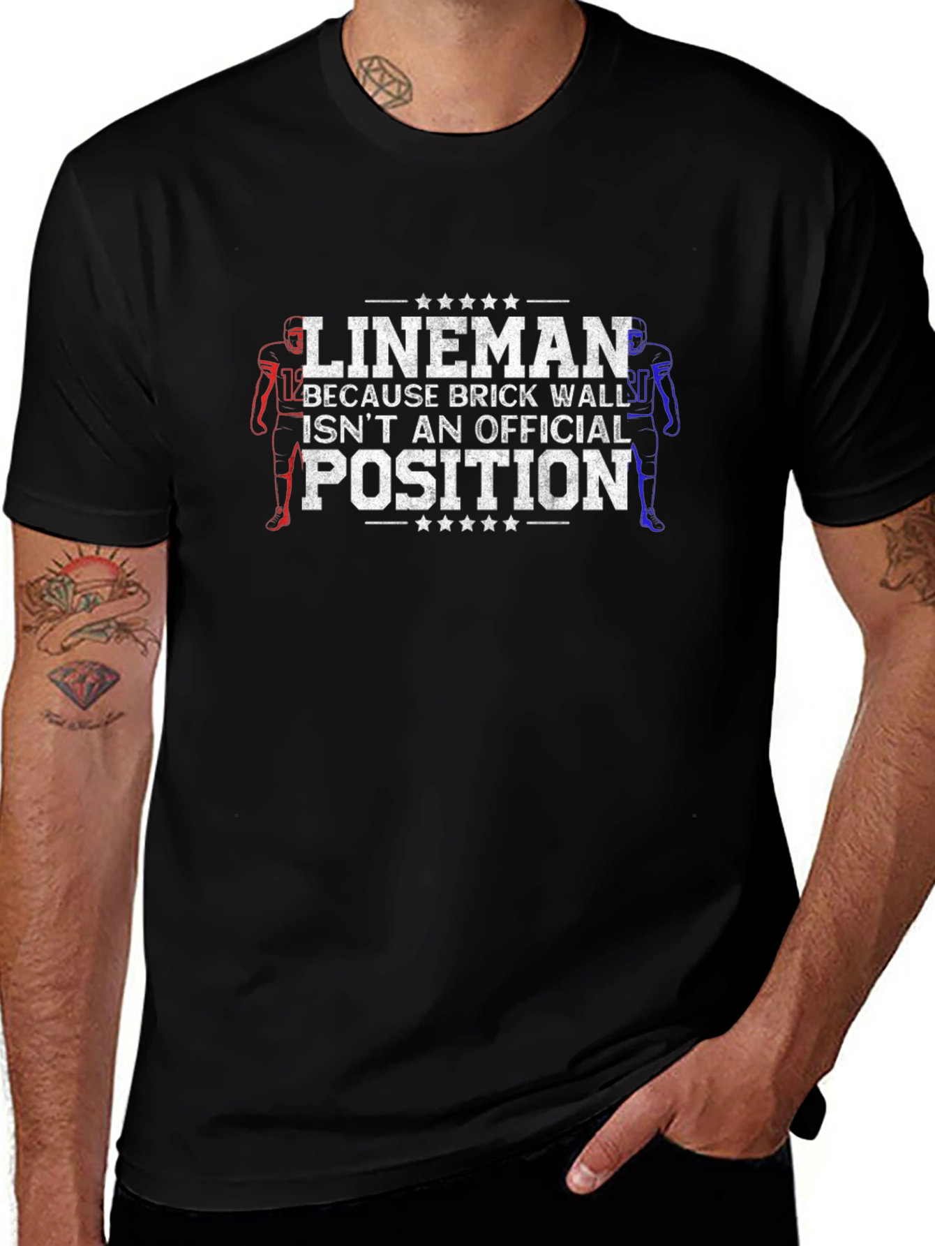 Variant 29 of Lineman Brick Wall Funny Football T-Shirt