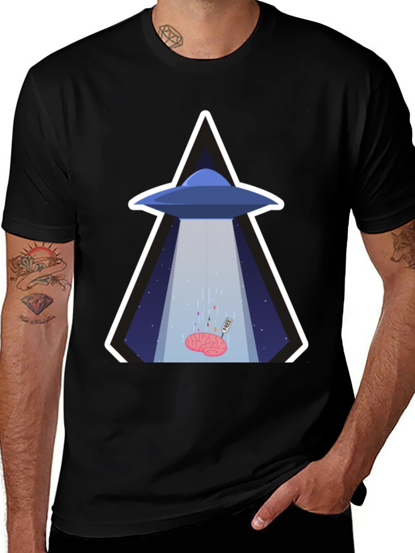 UFO Brain T-Shirt - Sci-Fi Graphic Tee