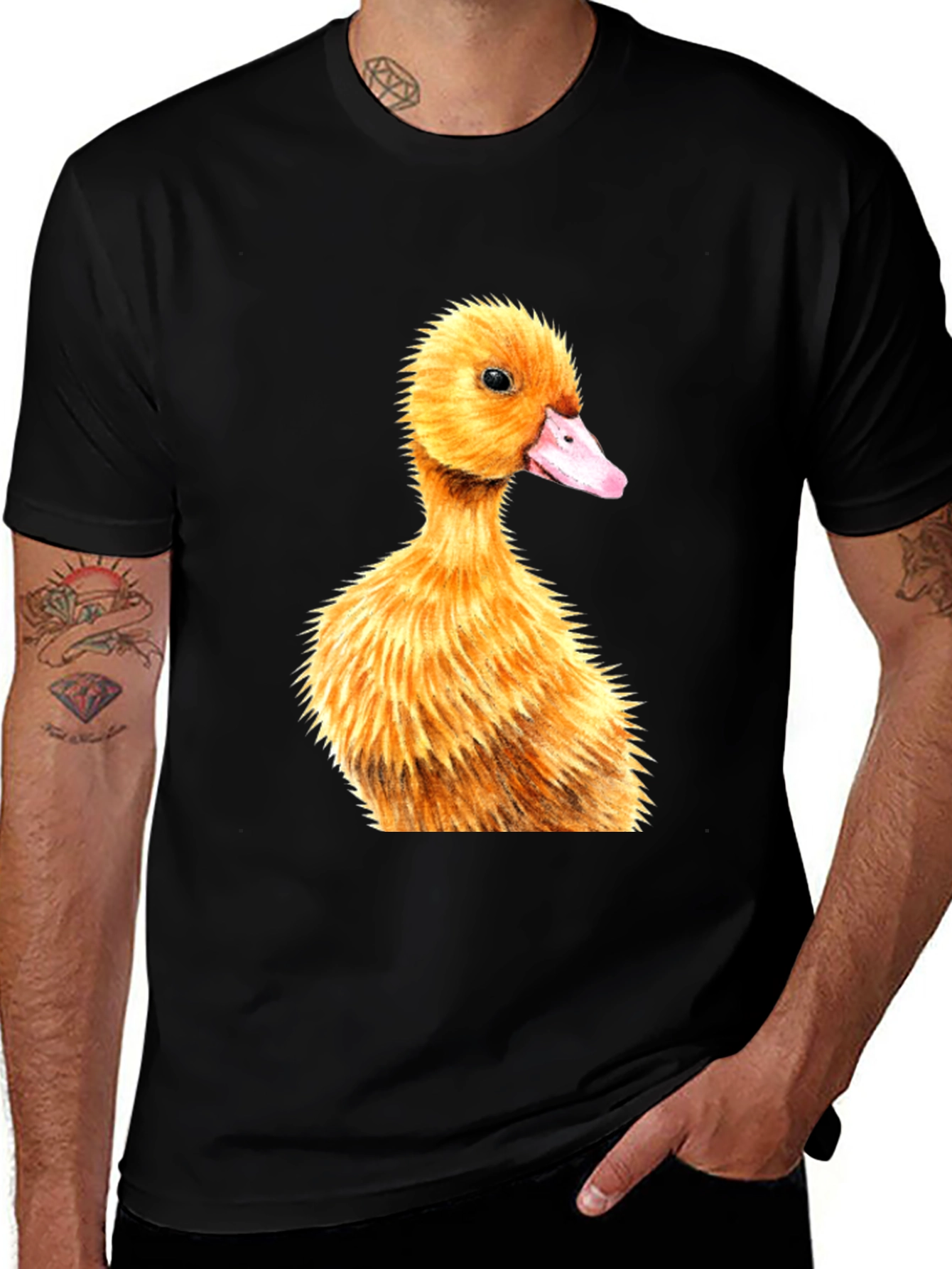 Variant 27 of Duckling Graphic Tee - Adorable Black T-Shirt