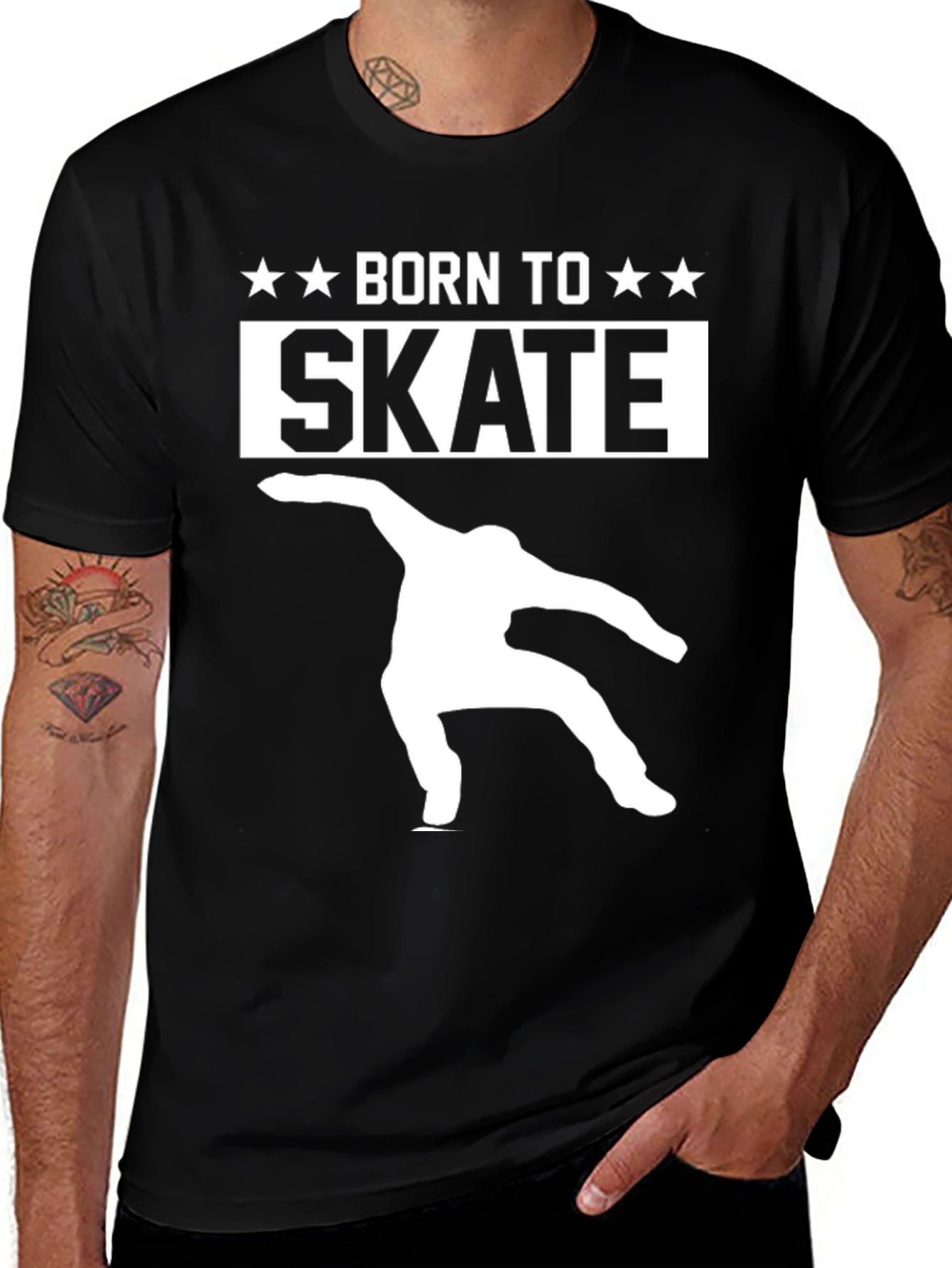 Born to Skate Black Graphic Tee