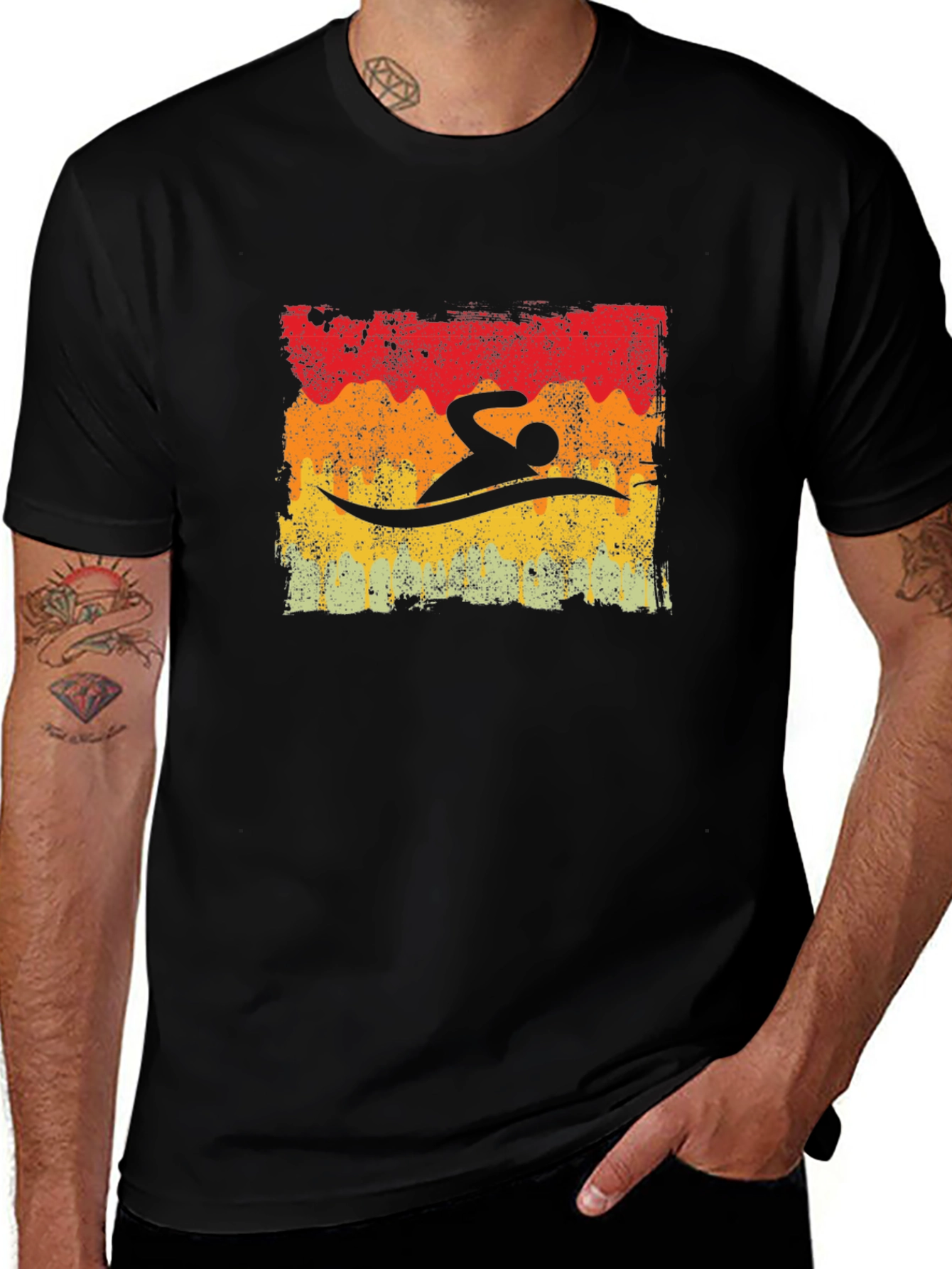 Variant 15 of Vintage Swimmer Graphic T-Shirt - Retro Style