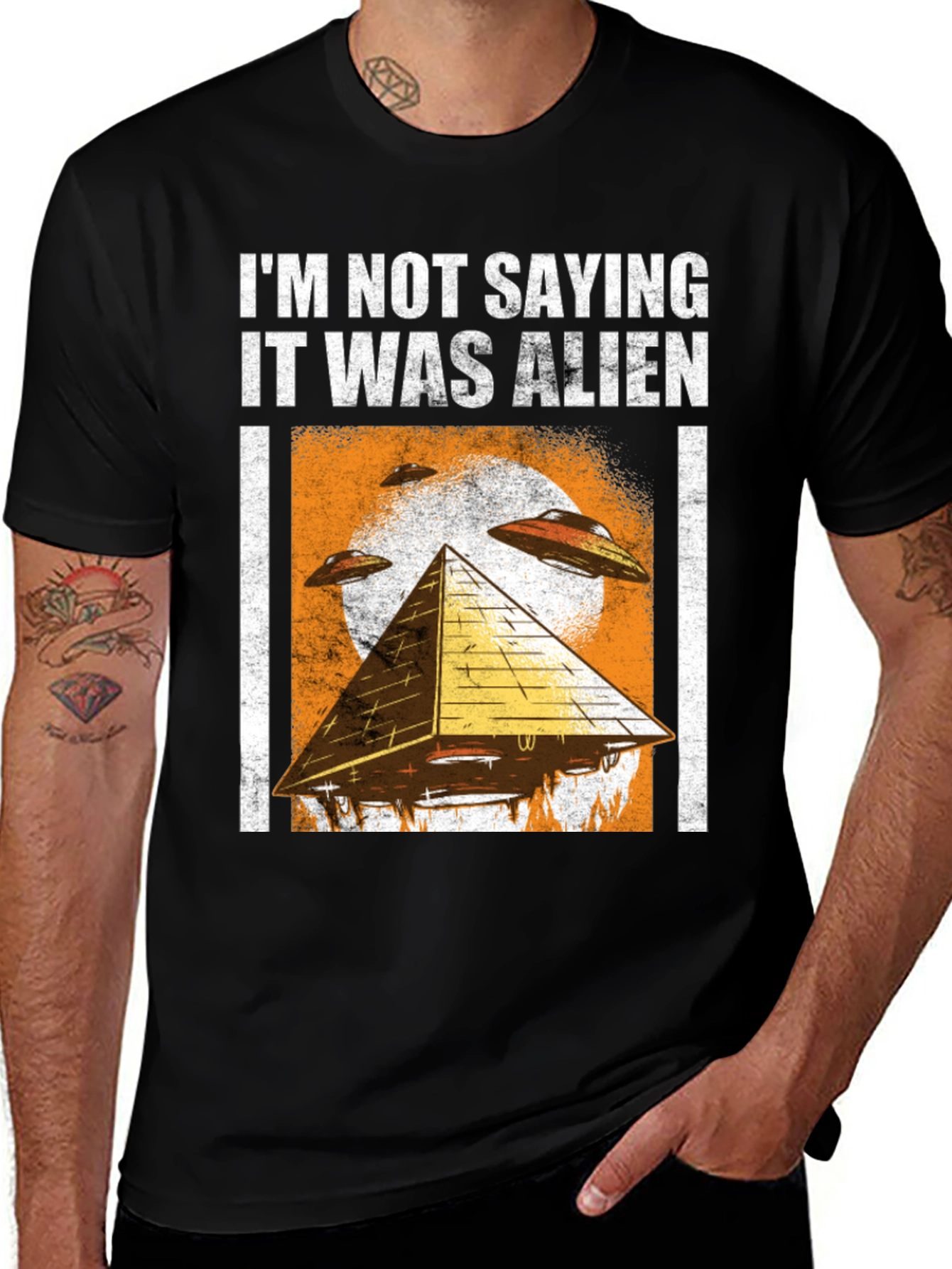 Black I'm Not Saying It Was Alien T-Shirt main image
